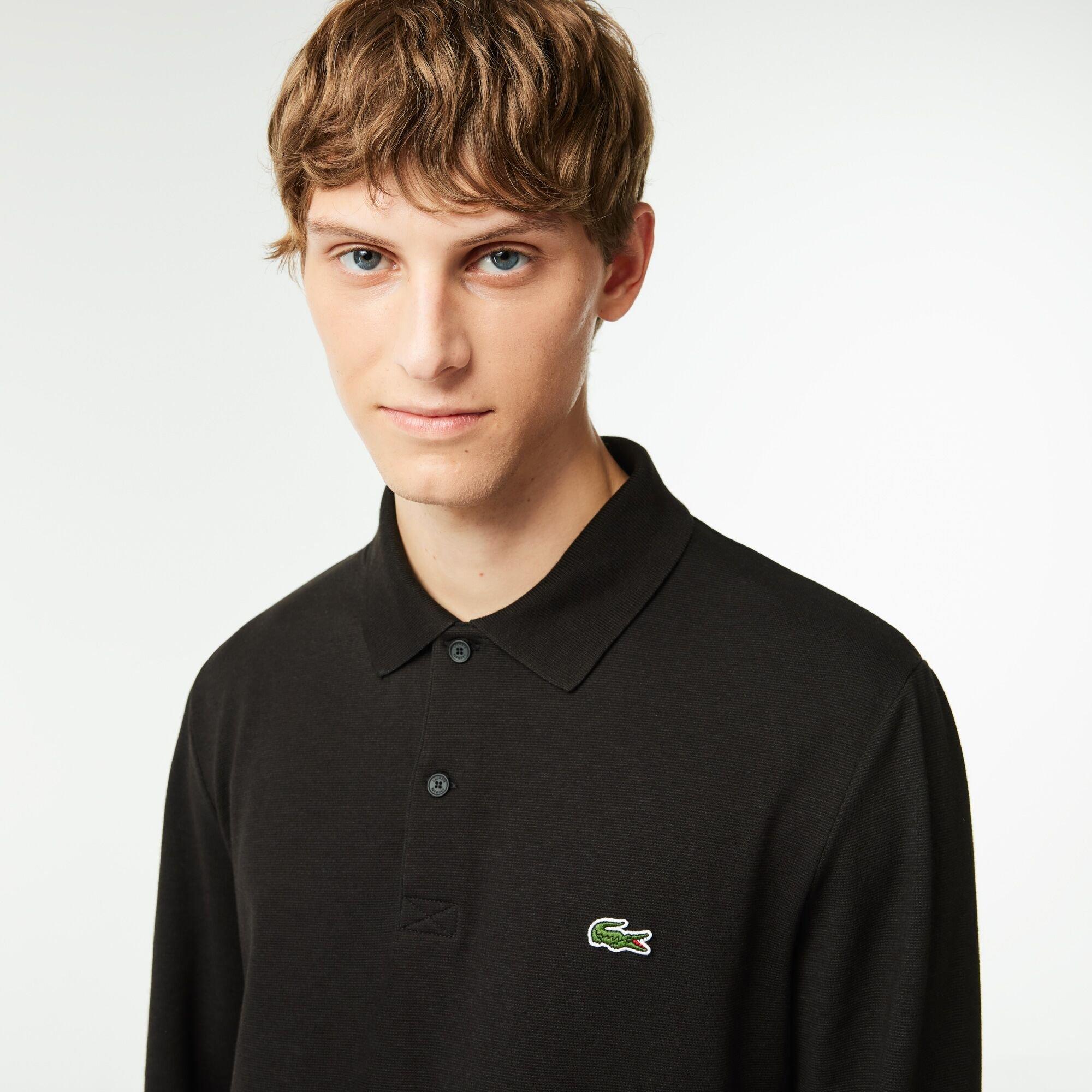 Nero - Lacoste - Men's Long-Sleeve Polo Shirt - 2