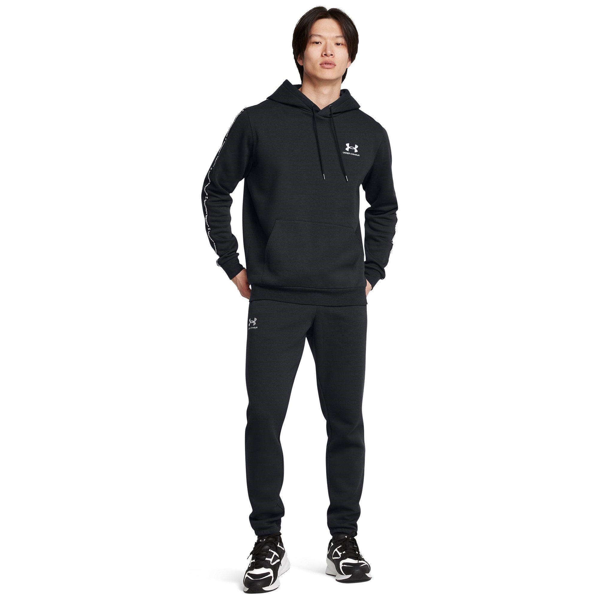 Zwart - Under Armour - Icon Fleece Taping Hoodie - 6