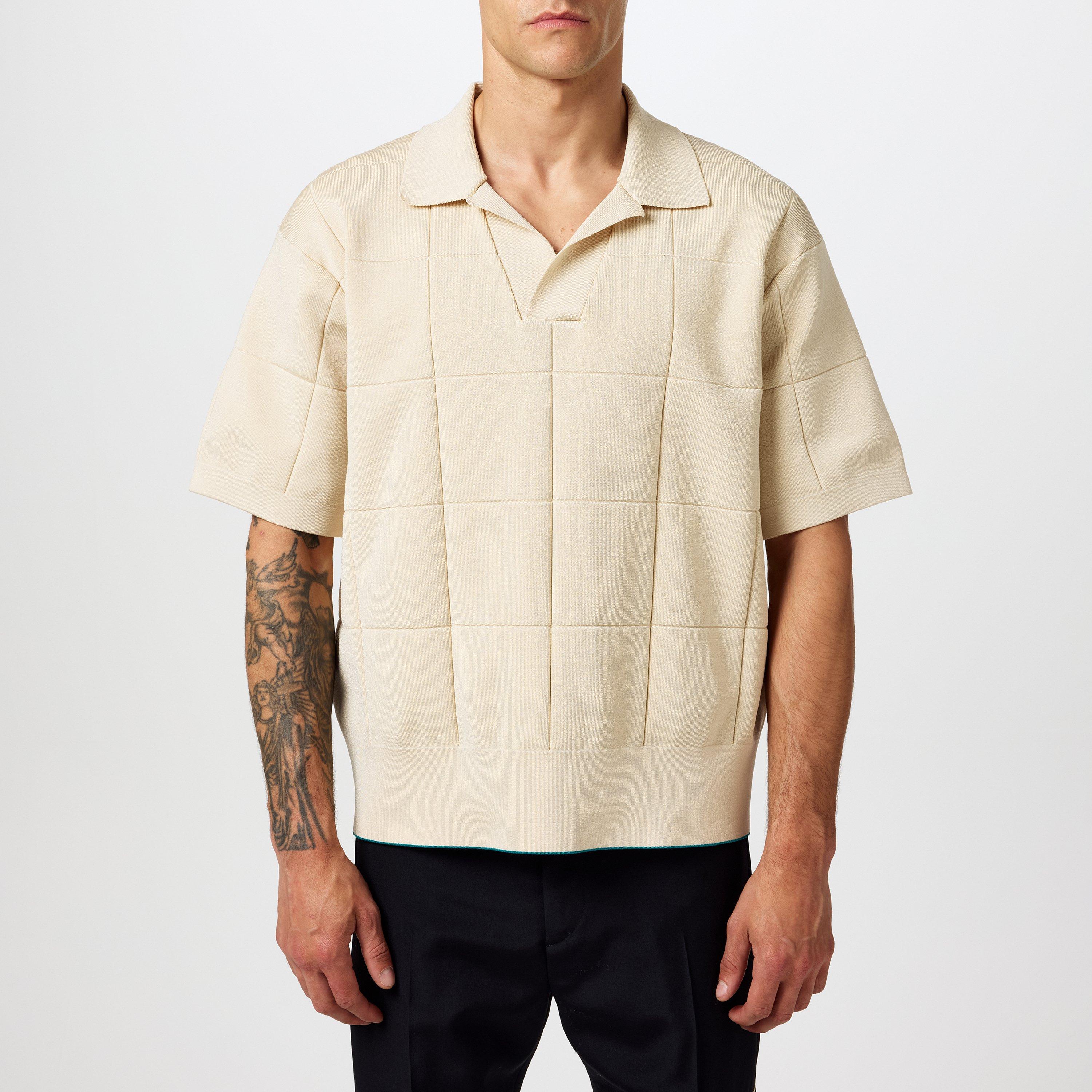 Jacquemus Men's Jacquemas Le Bacino Short-Sleeve Polo Shirt - Off White - Small