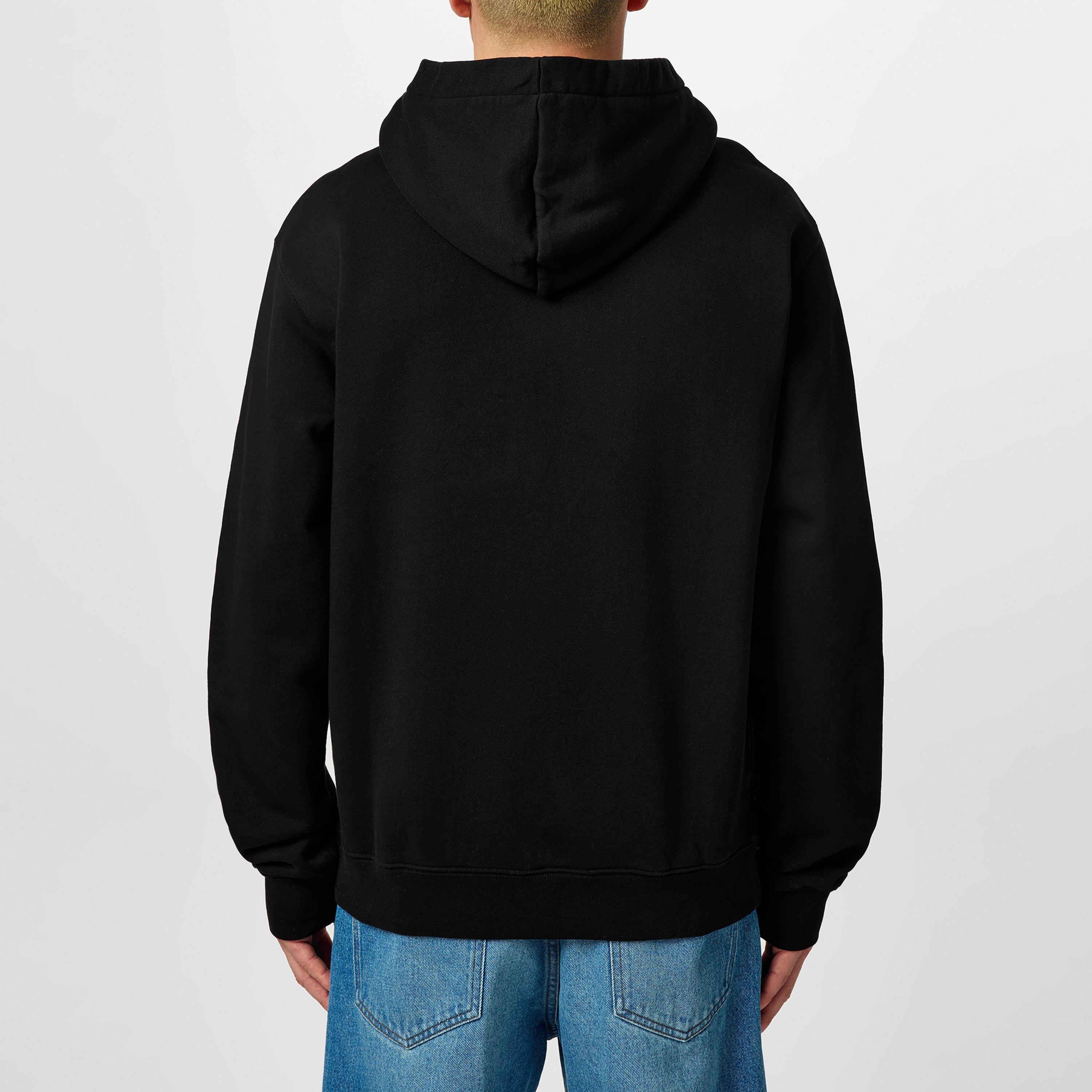 Black - Jacquemus - Men's Logo Cotton Gros Grain Hoodie - 4
