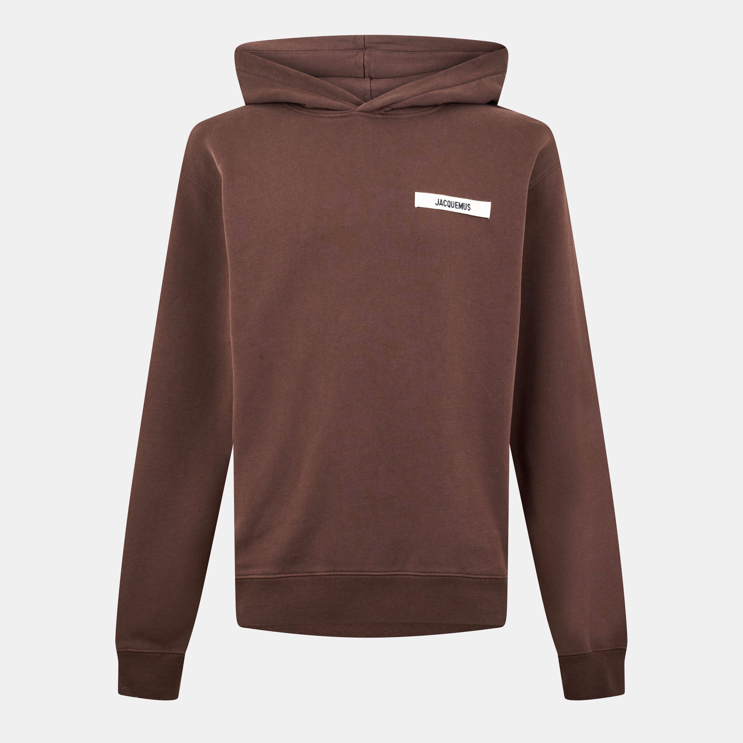Jacquemus Mens Gros Grain Hoodie - Brown - X Large