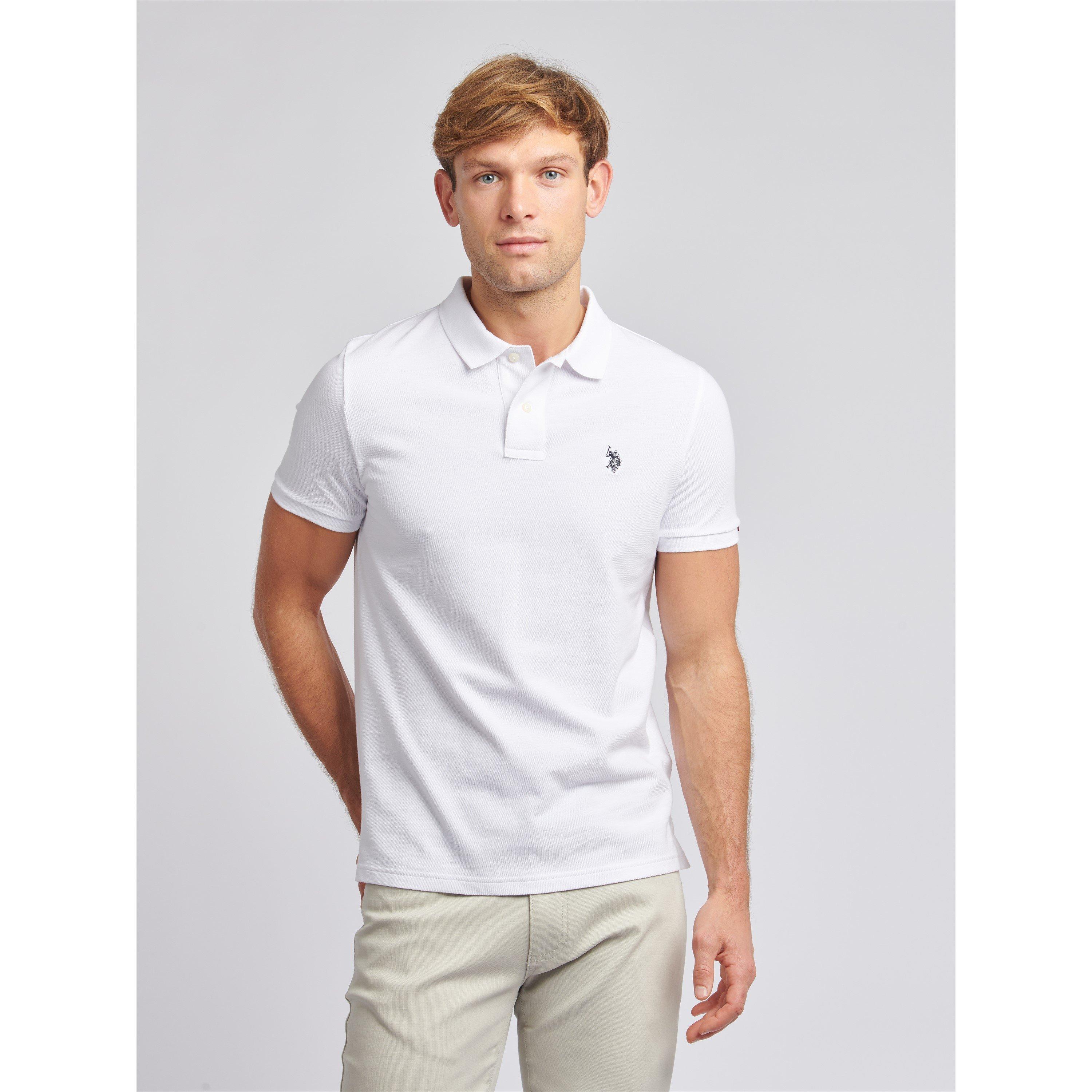 Bianco/Navy - US Polo Assn - Pique Polo Top Mens - 2