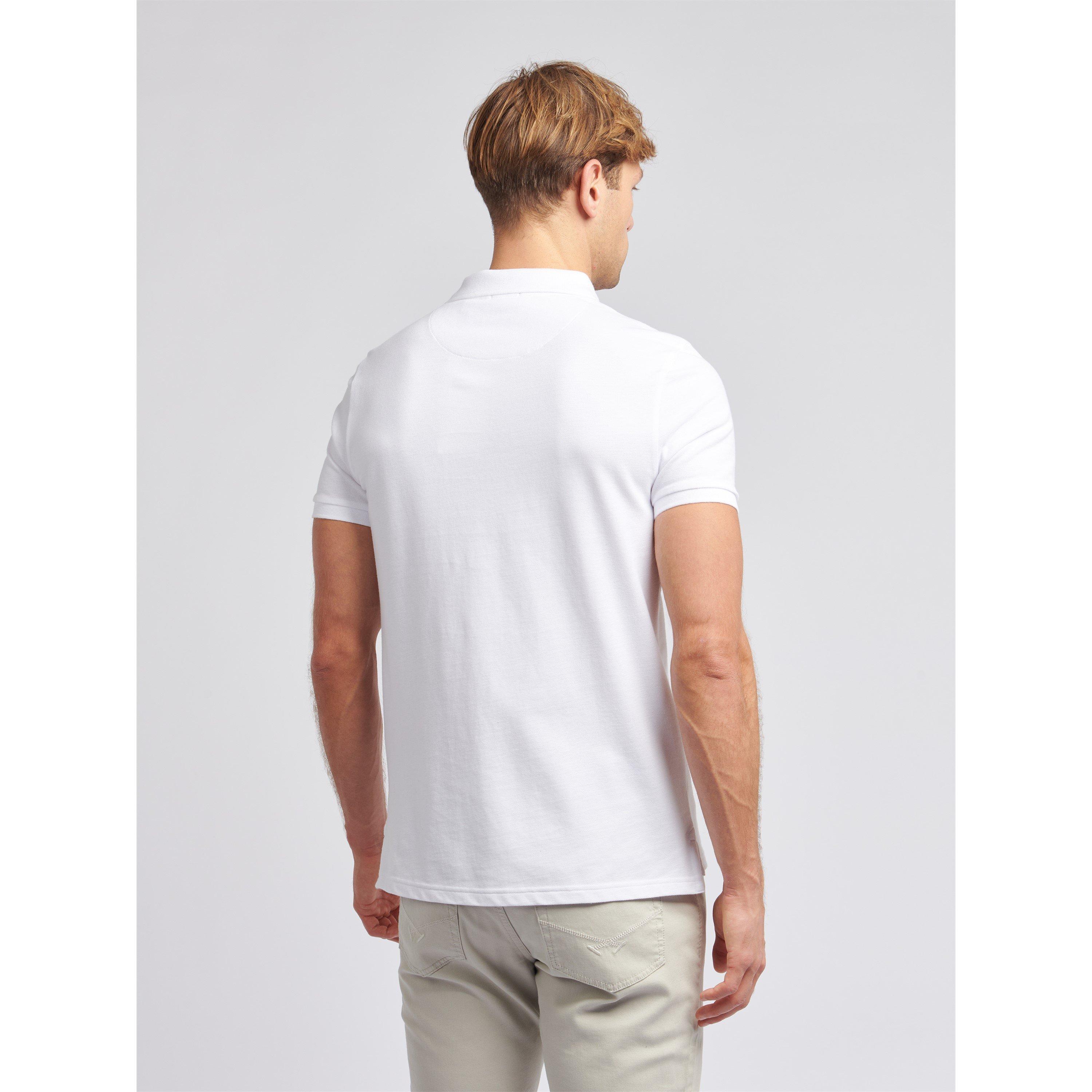 Bianco/Navy - US Polo Assn - Pique Polo Top Mens - 3