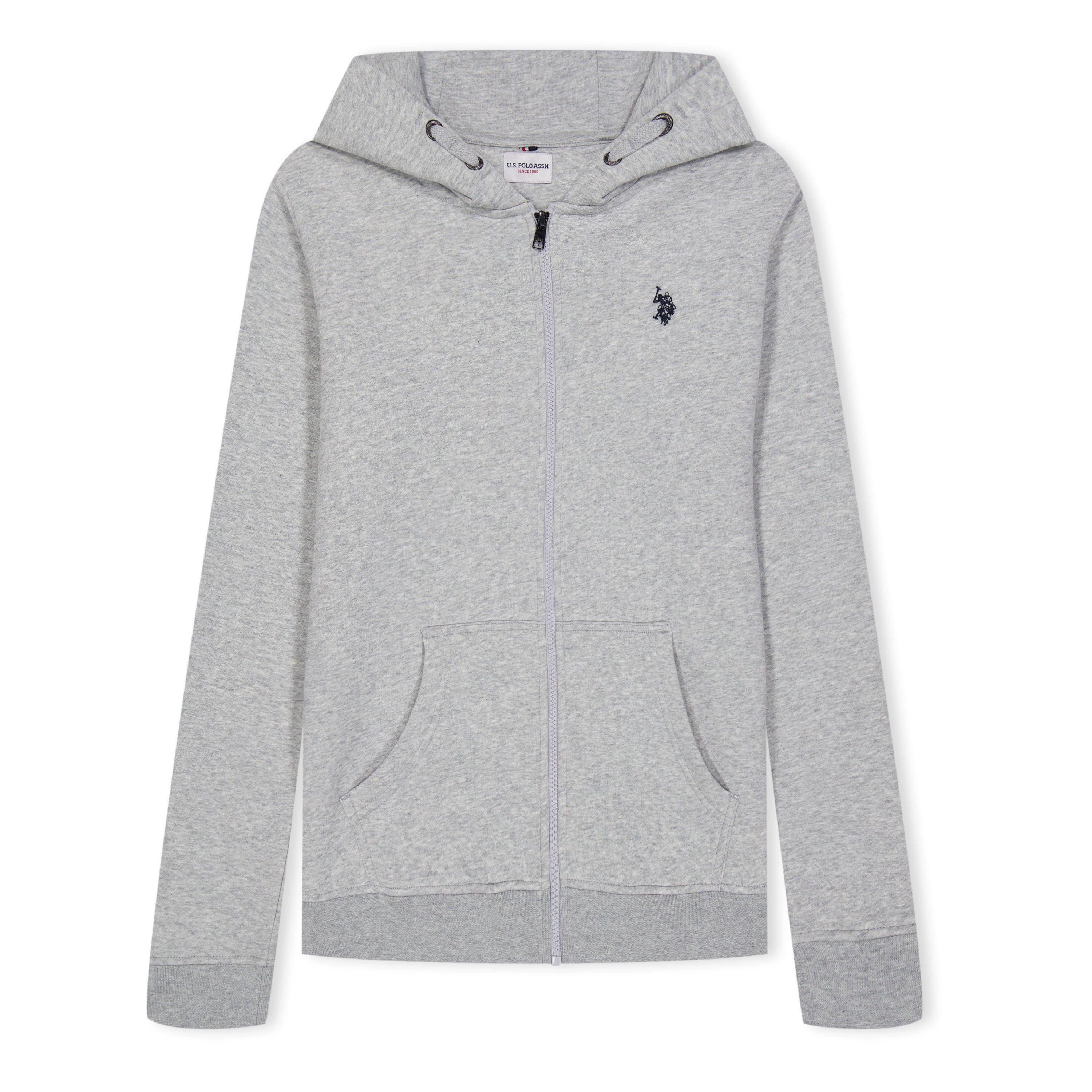 Grå Marl - US Polo Assn - Kids' USPA Zip Hoodie - 1