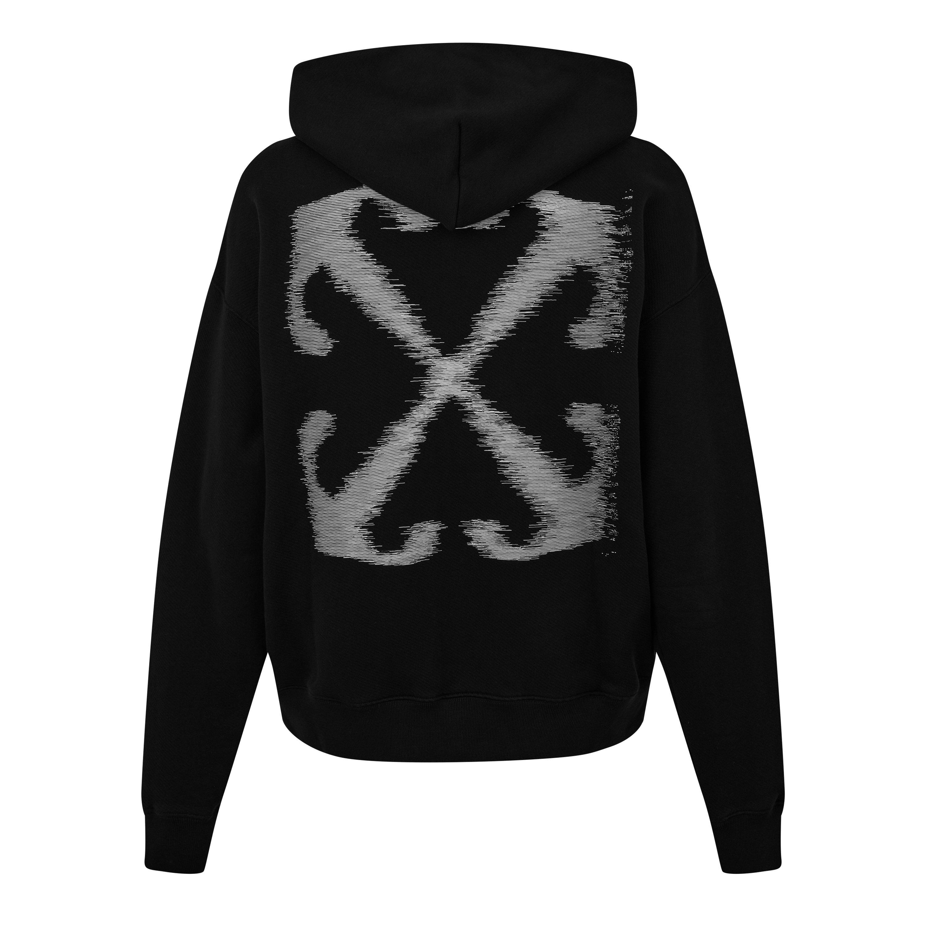 Black - Off White - Men's Wind Arrow Zip Hoodie - 2