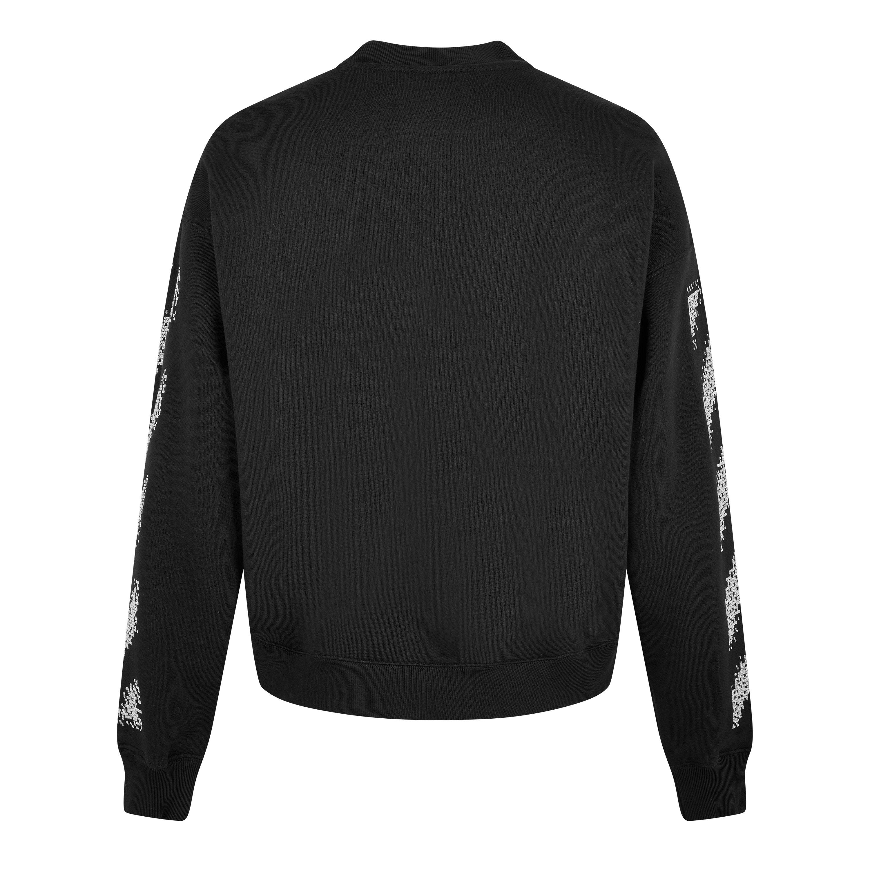 Black - Off White - Men's Pix Diag Sk Crew Sweater, Pixel Diagonal Design - 2