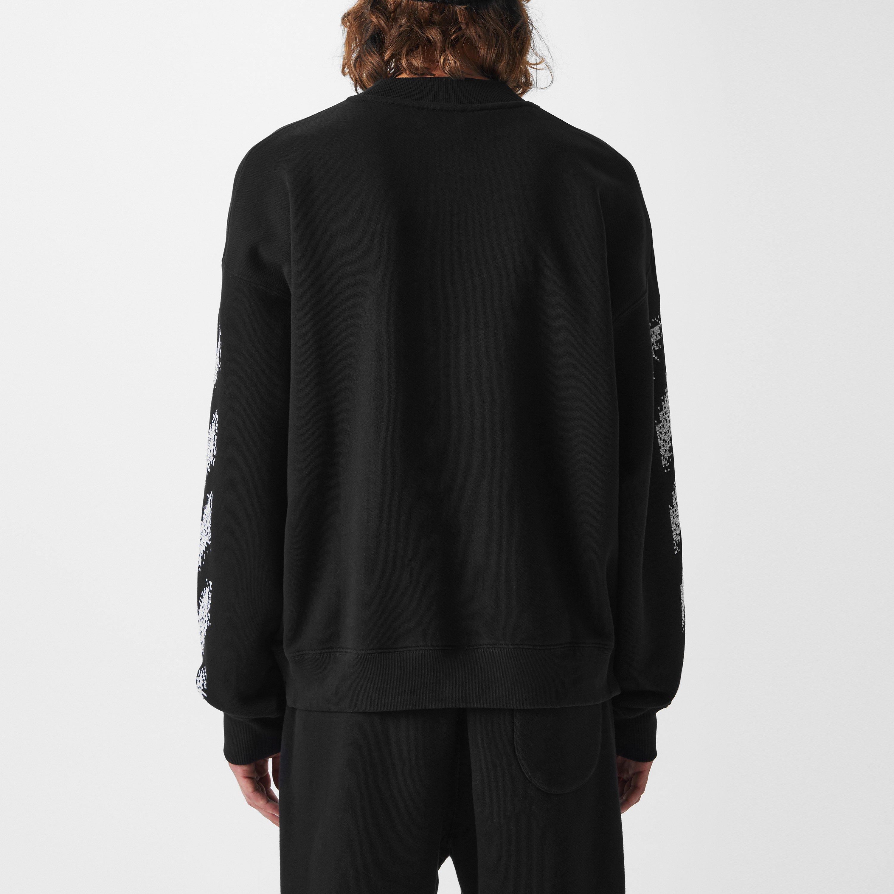 Black - Off White - Men's Pix Diag Sk Crew Sweater, Pixel Diagonal Design - 4