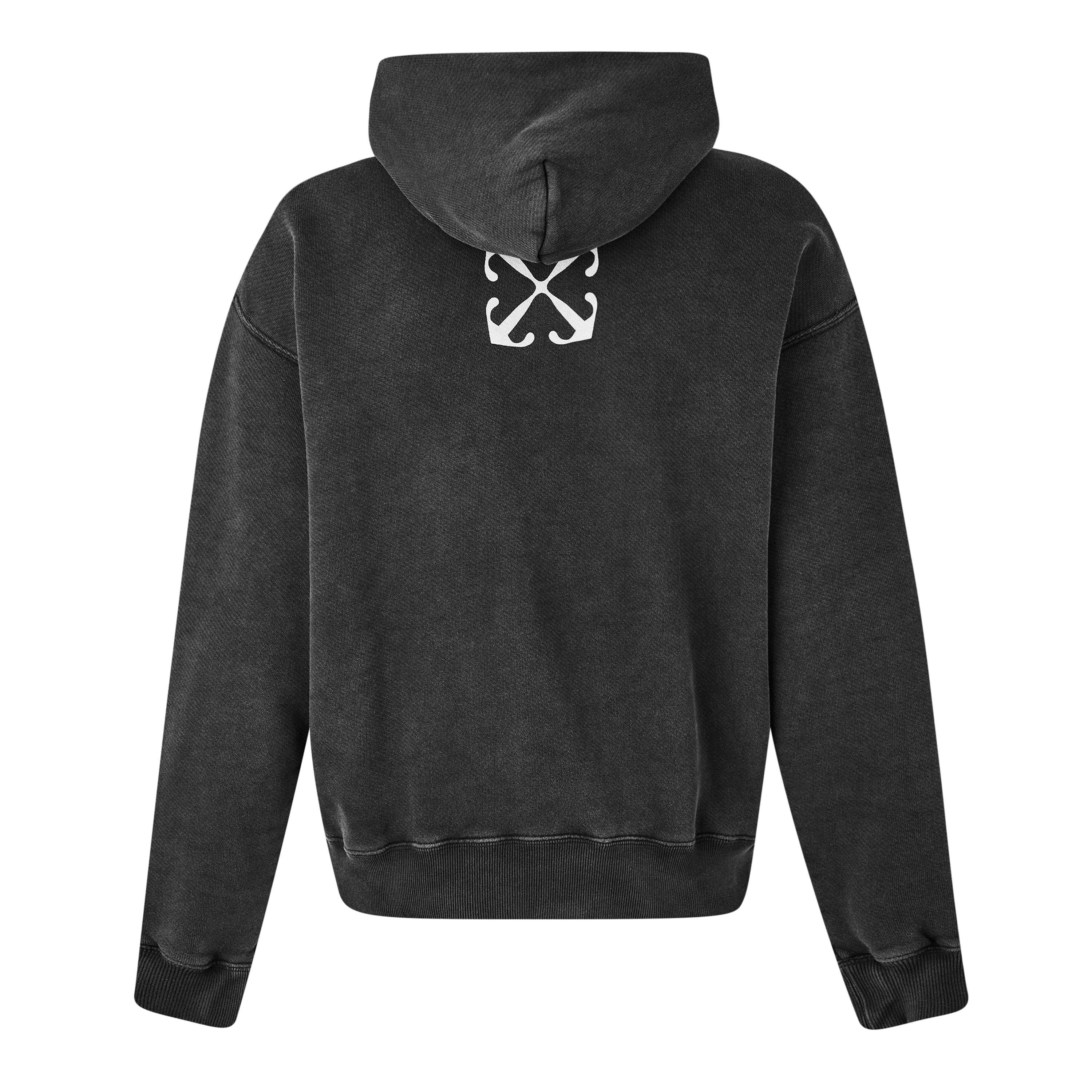 Black - Off White - Men's Blurred Mary Skater Hoodie - 2