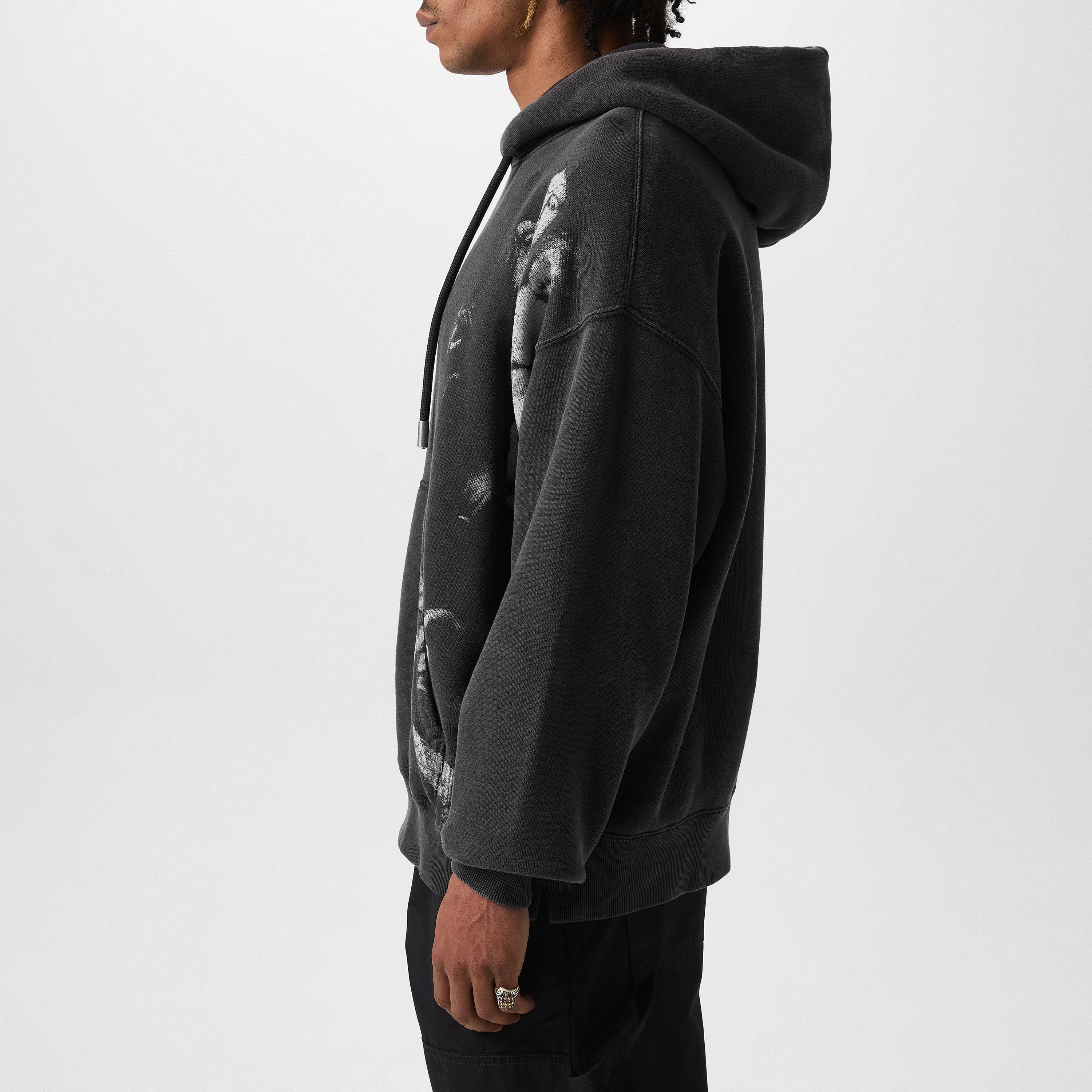 Black - Off White - Men's Blurred Mary Skater Hoodie - 5