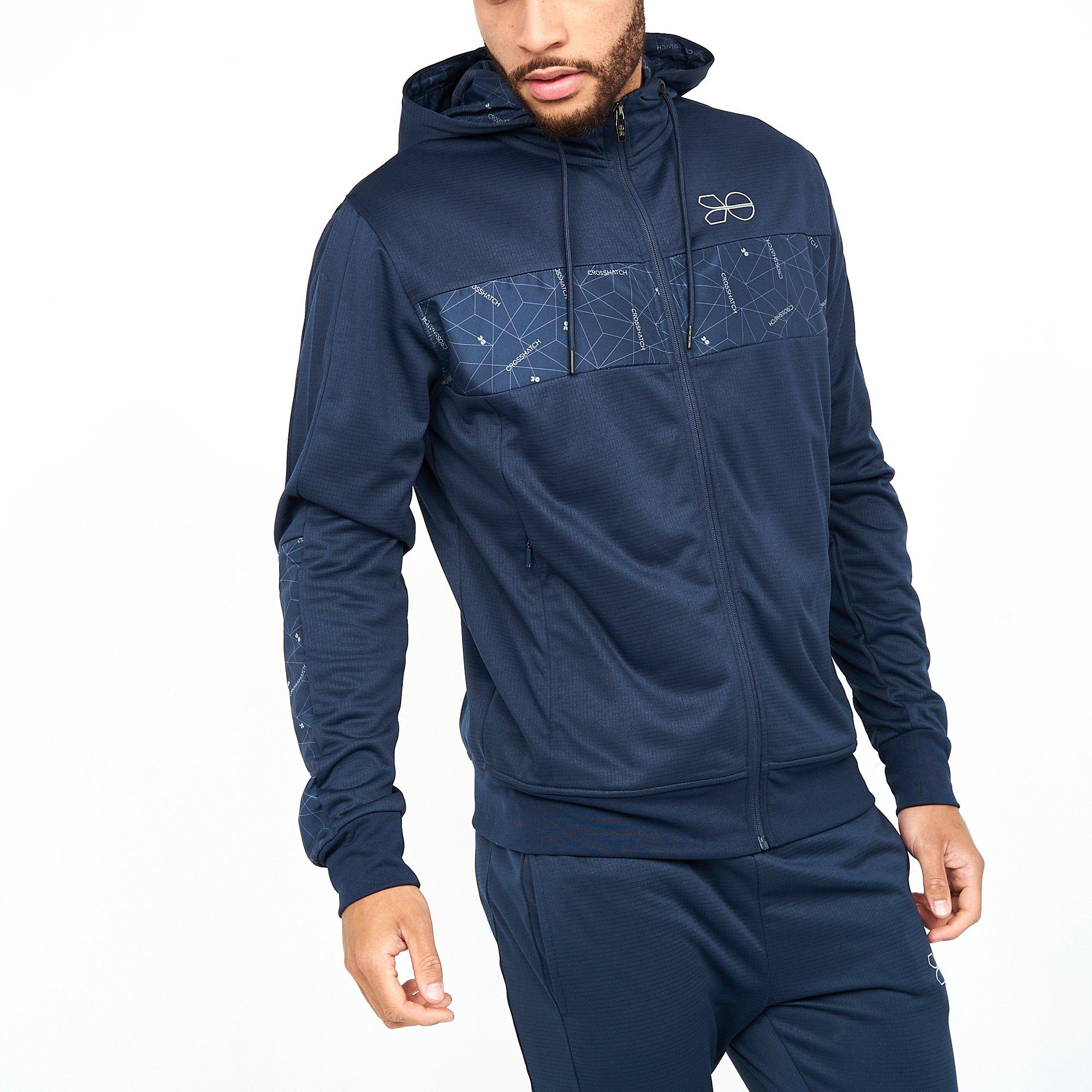 Marine - Crosshatch - Pyramid Zip Through Hoodie Mens - 2