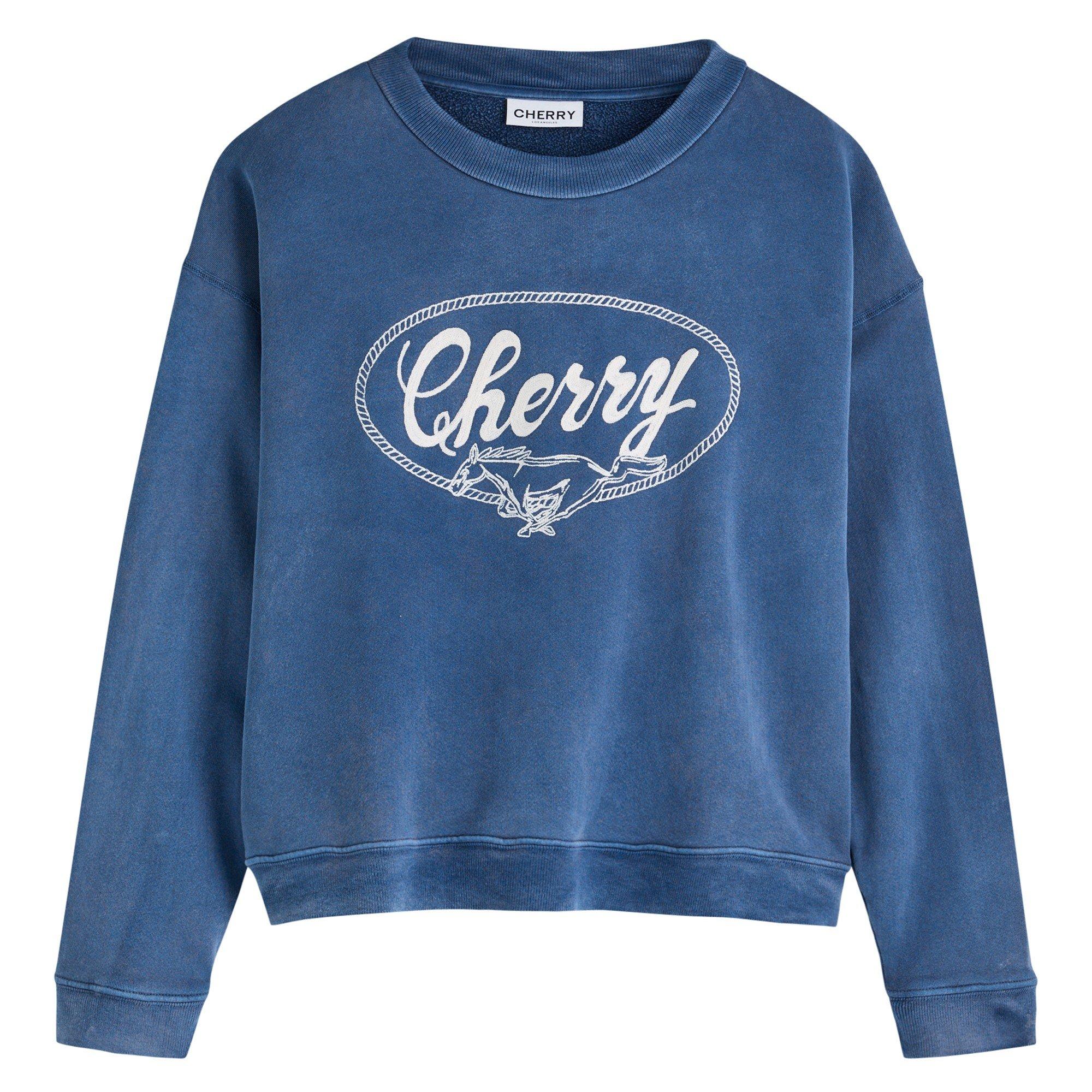 NAVY - Cherry LA - CHERRY CREW SWEAT