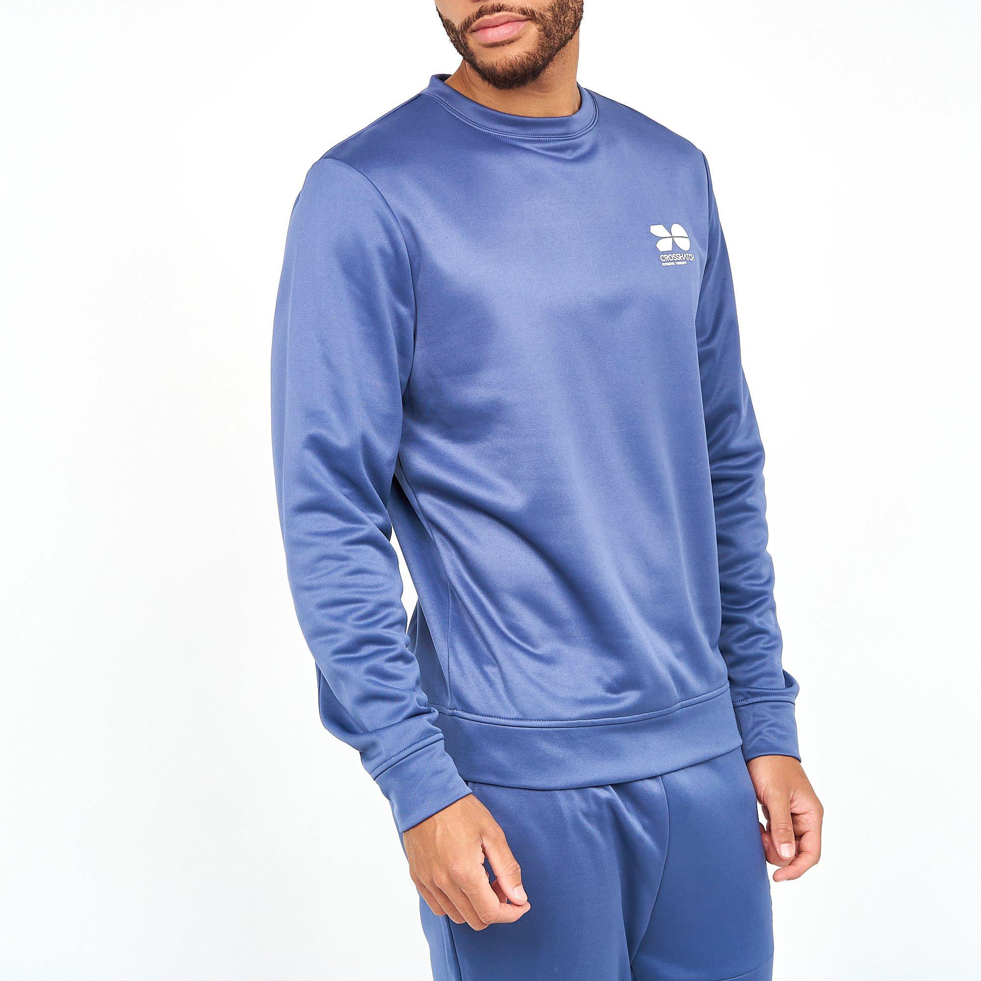 Bleu Indigo - Crosshatch - Langtons Crew Sweater Mens - 1