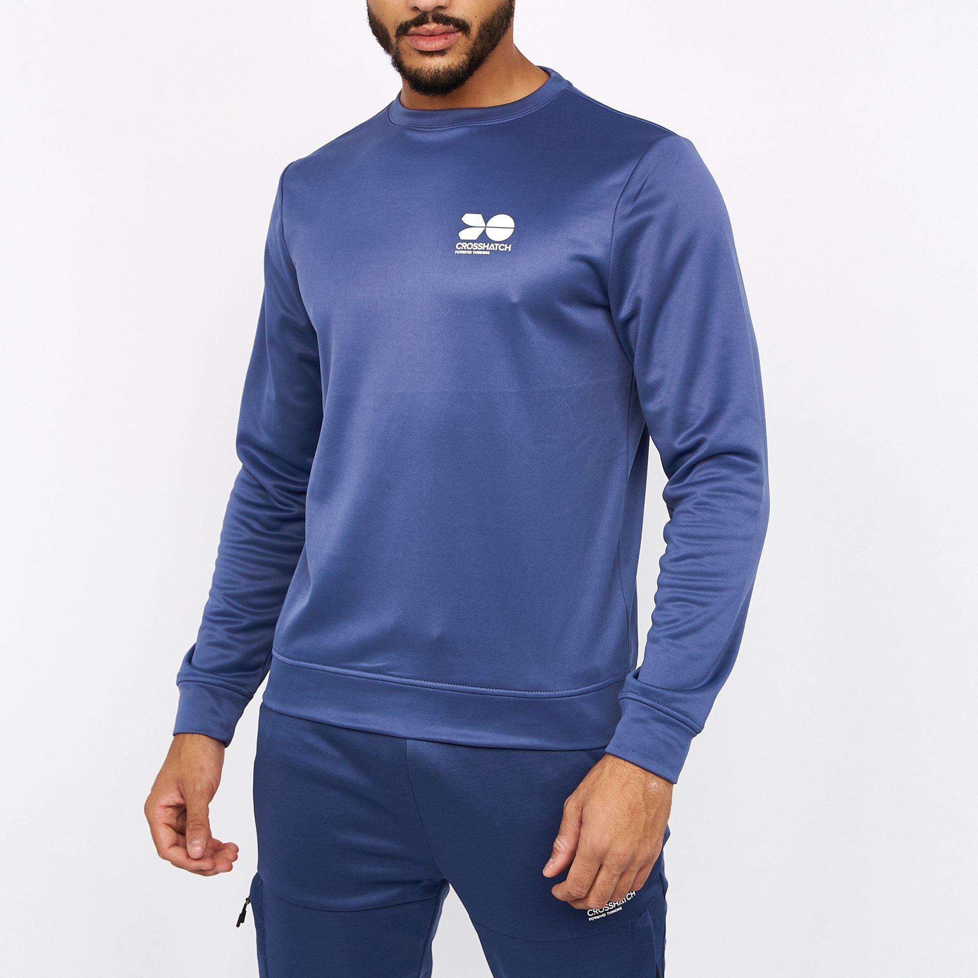 Bleu Indigo - Crosshatch - Langtons Crew Sweater Mens - 5