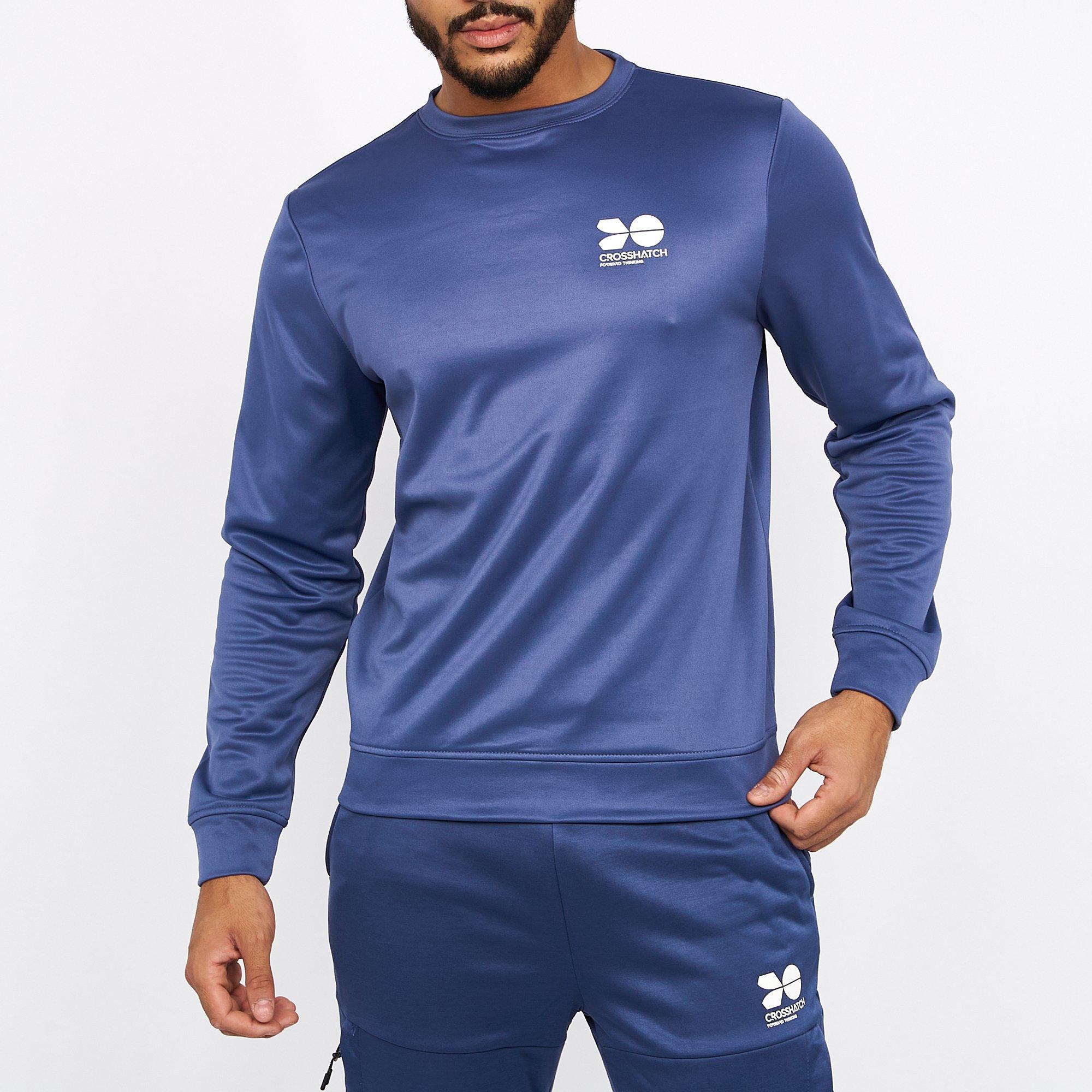 Bleu Indigo - Crosshatch - Langtons Crew Sweater Mens - 6