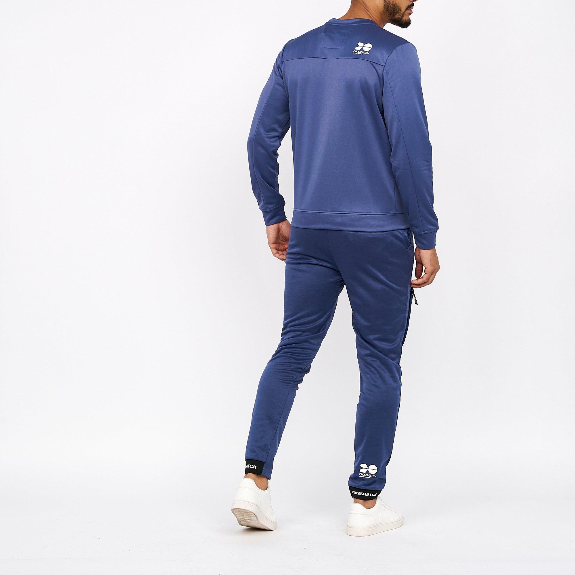 Bleu Indigo - Crosshatch - Langtons Crew Sweater Mens - 7