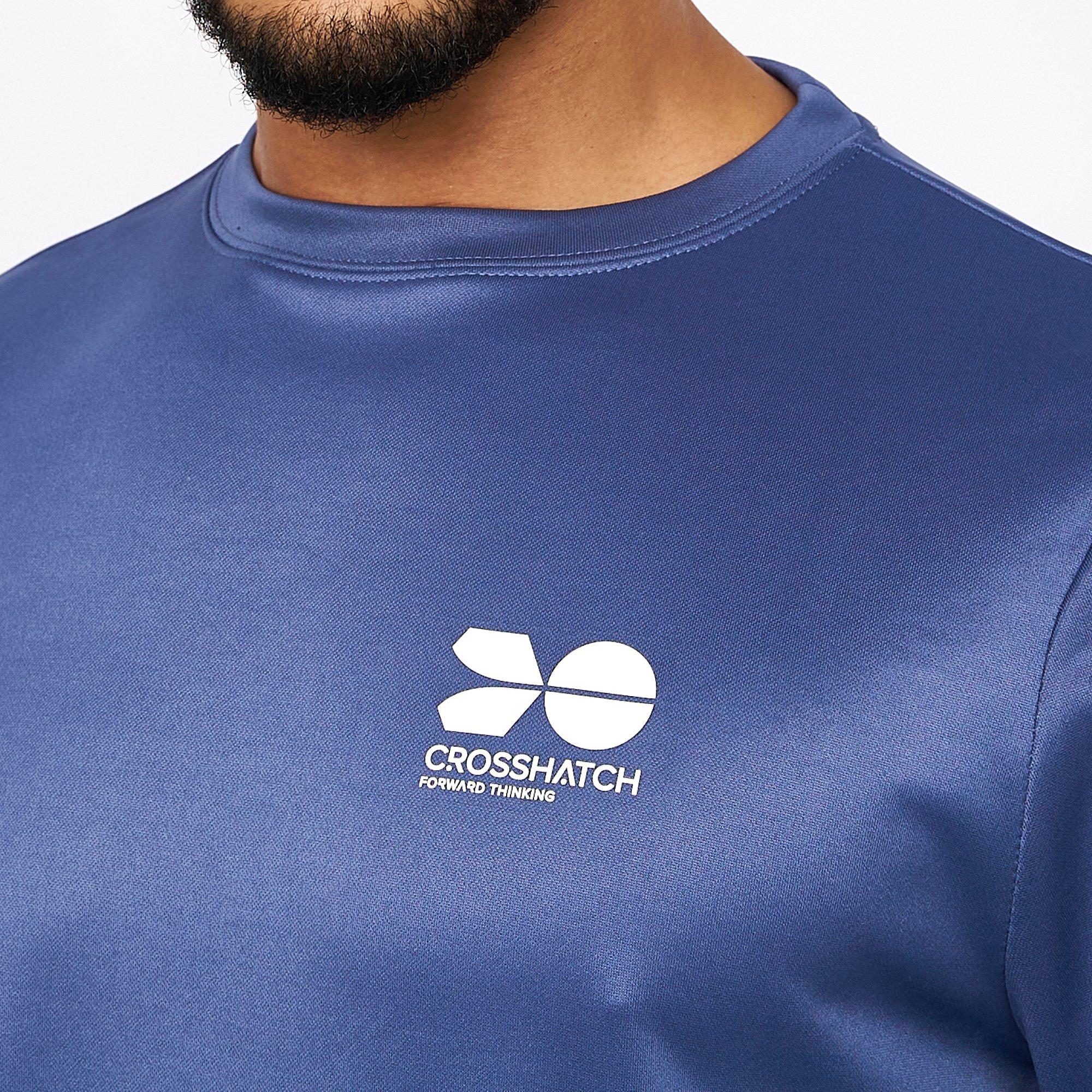 Bleu Indigo - Crosshatch - Langtons Crew Sweater Mens - 8