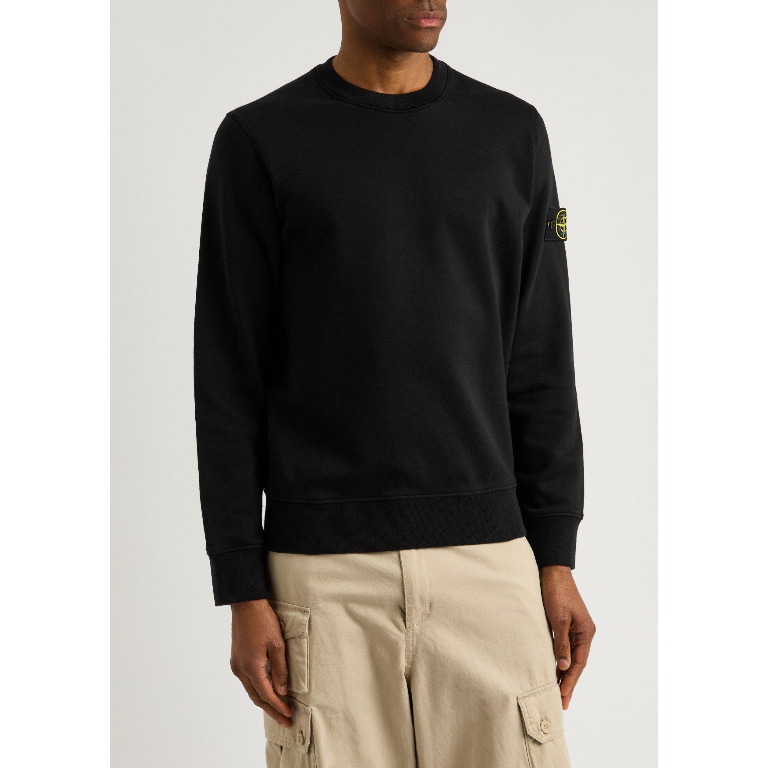 BLACK - Stone Island - SI BADGE GARMENT DYED SWEAT - 2