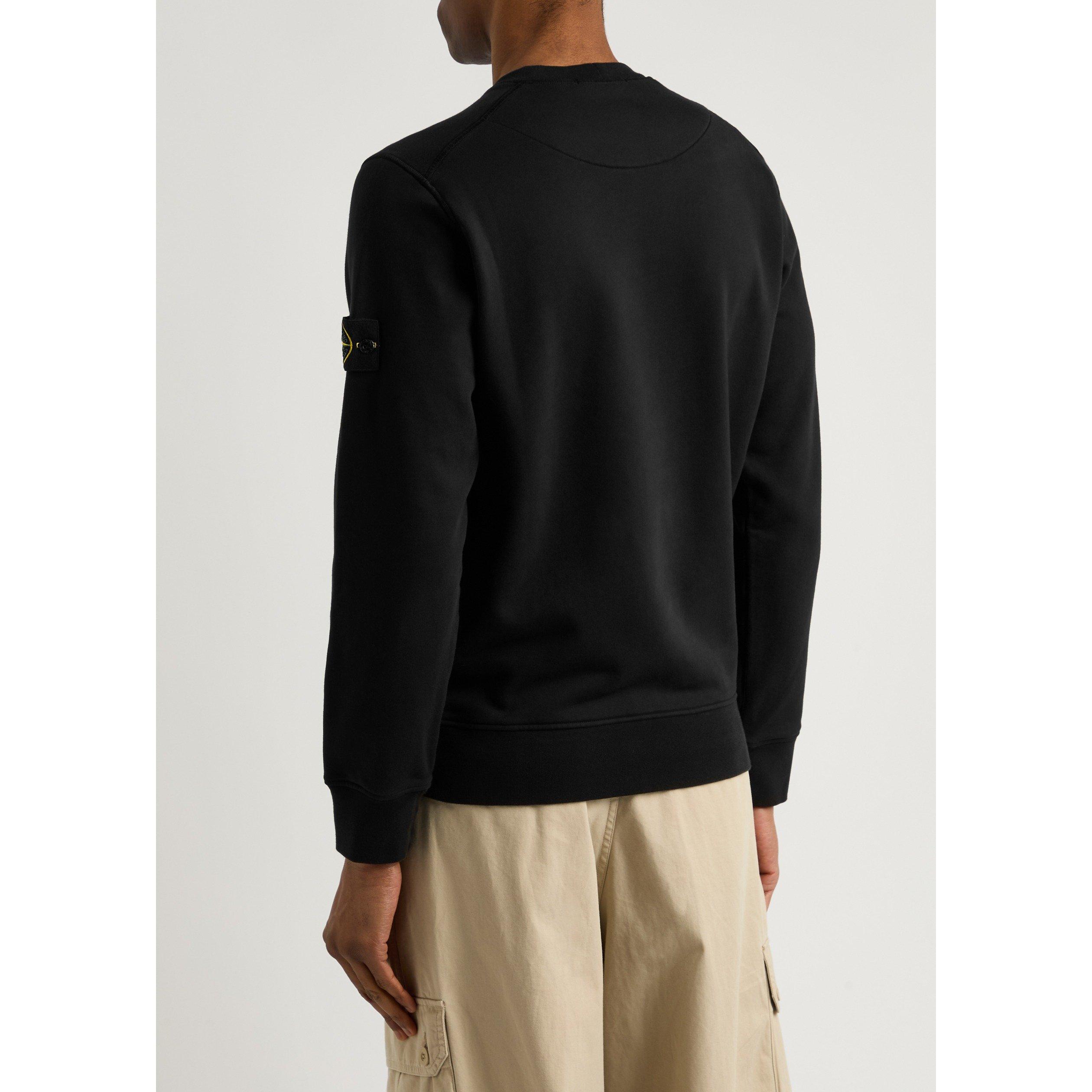 BLACK - Stone Island - SI BADGE GARMENT DYED SWEAT - 3