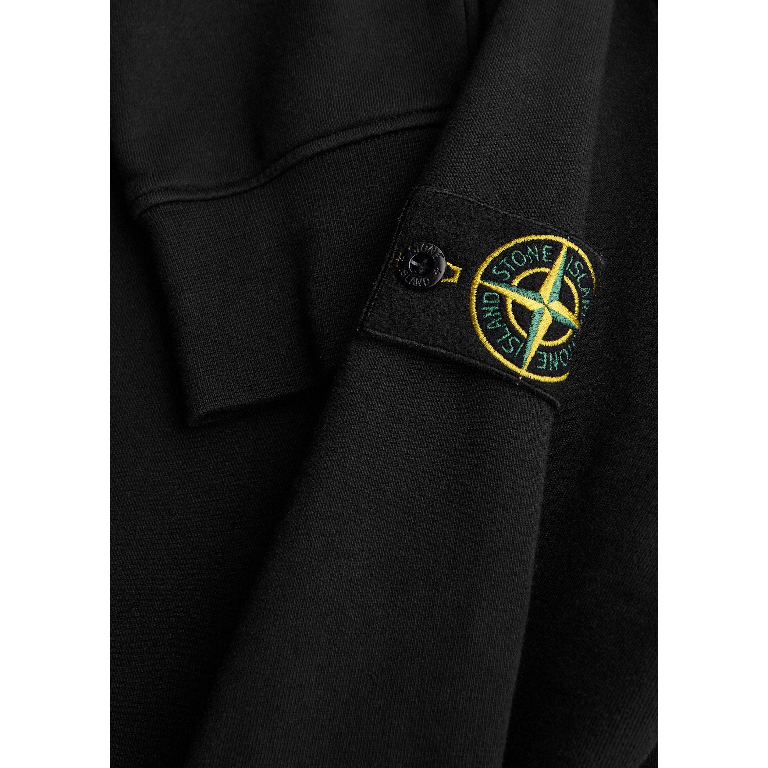 BLACK - Stone Island - SI BADGE GARMENT DYED SWEAT - 4