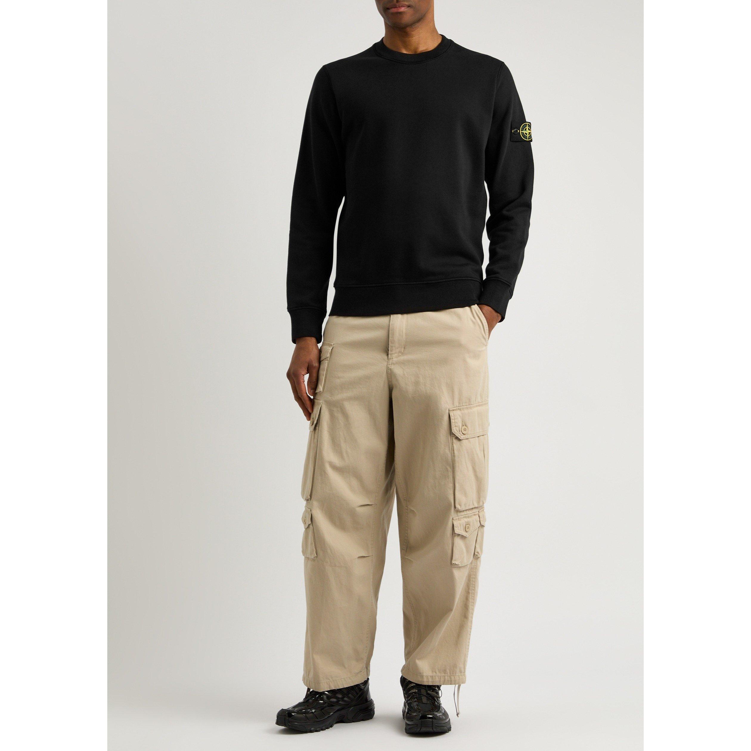BLACK - Stone Island - SI BADGE GARMENT DYED SWEAT - 5