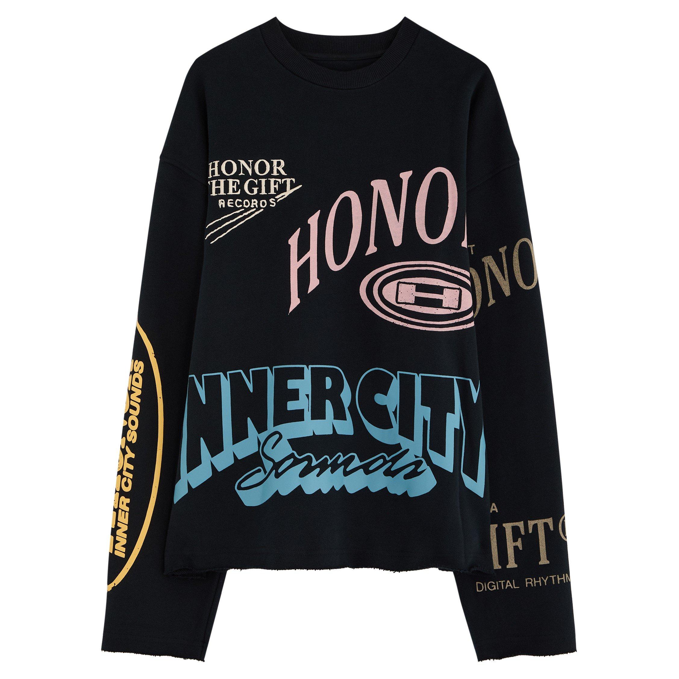 BLACK - Honor The Gift - HTG STUDIO LS CREWNECK