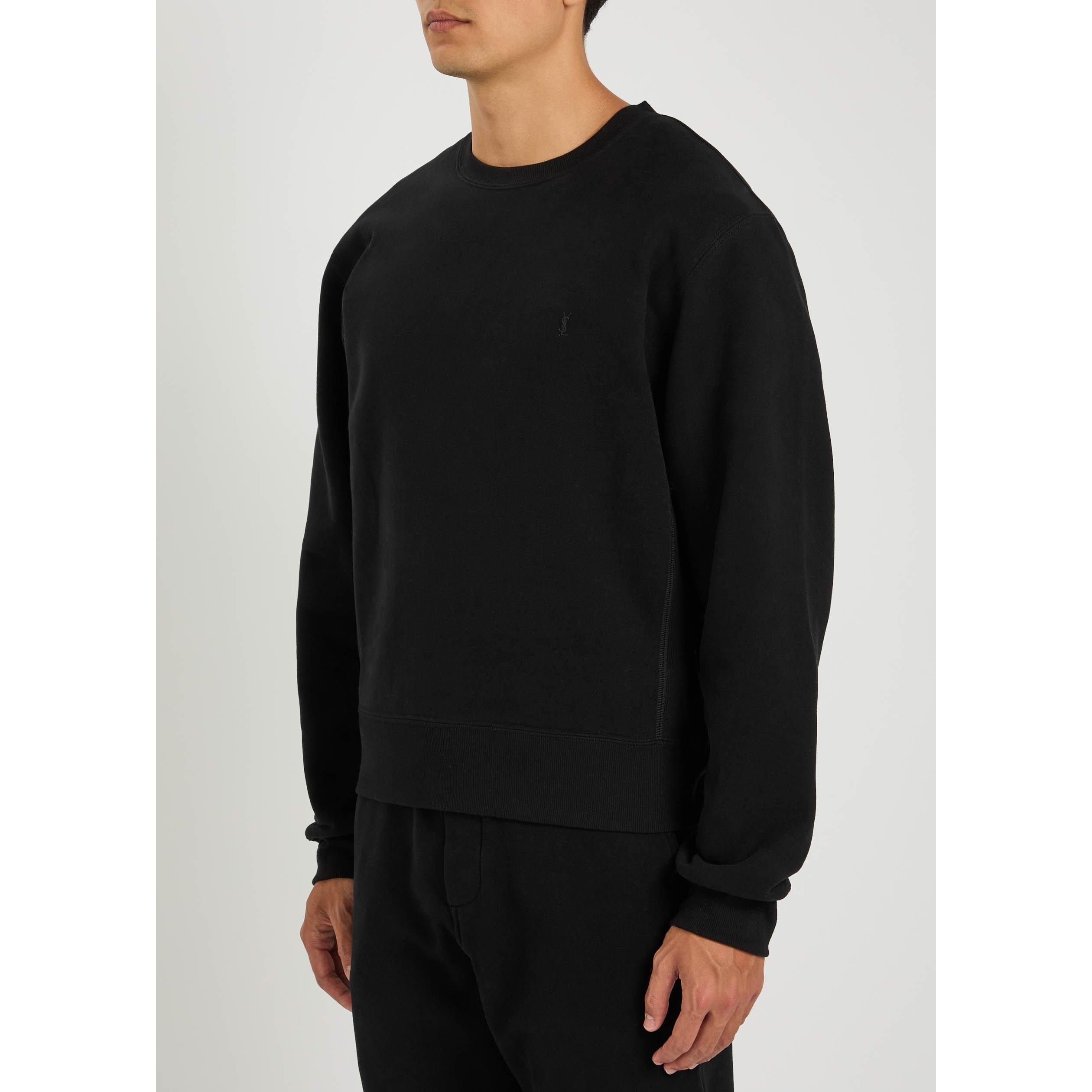 BLACK - Saint Laurent - Men's Molleton Do Cotton Oversized-Fit Sweatshirt - 2