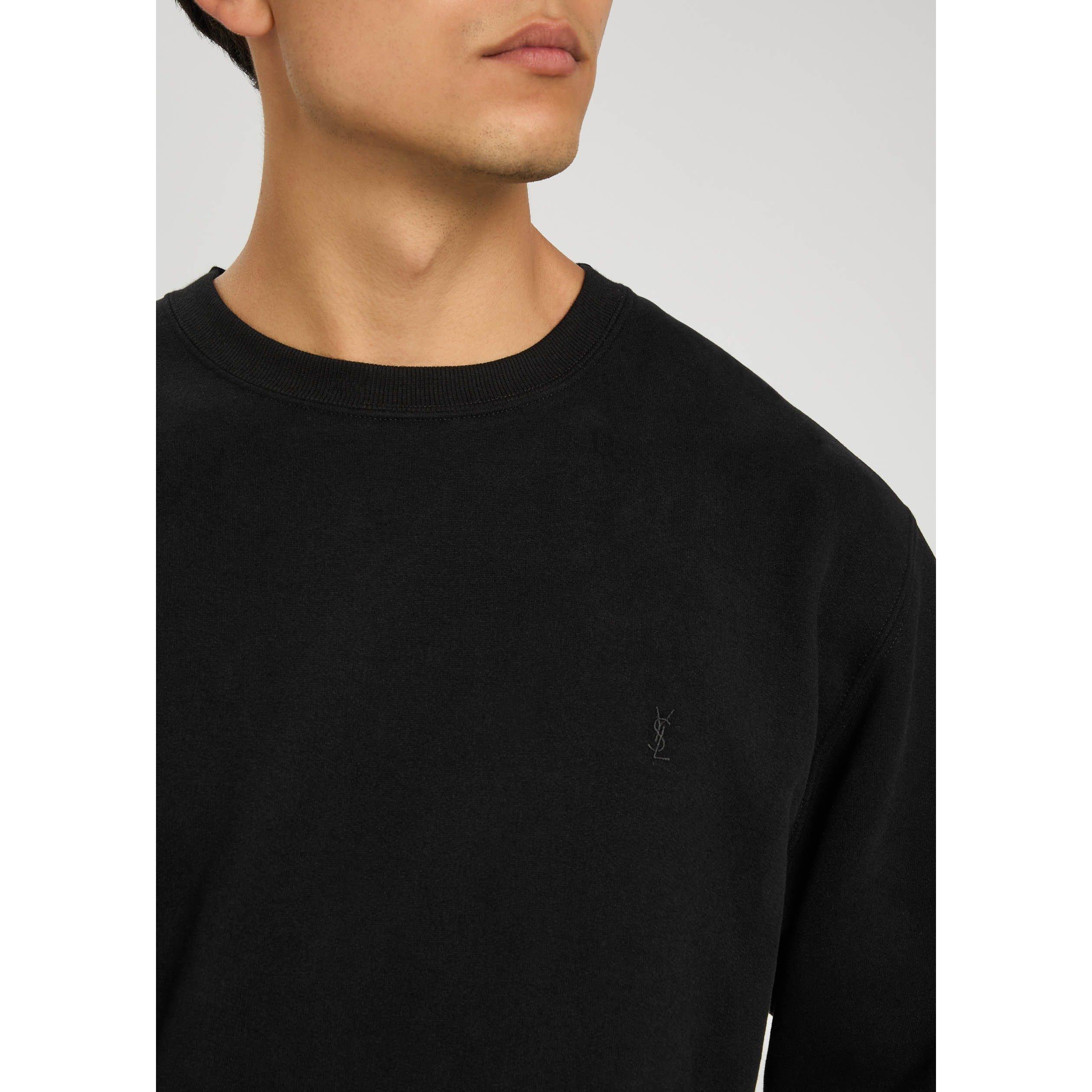 BLACK - Saint Laurent - Men's Molleton Do Cotton Oversized-Fit Sweatshirt - 4