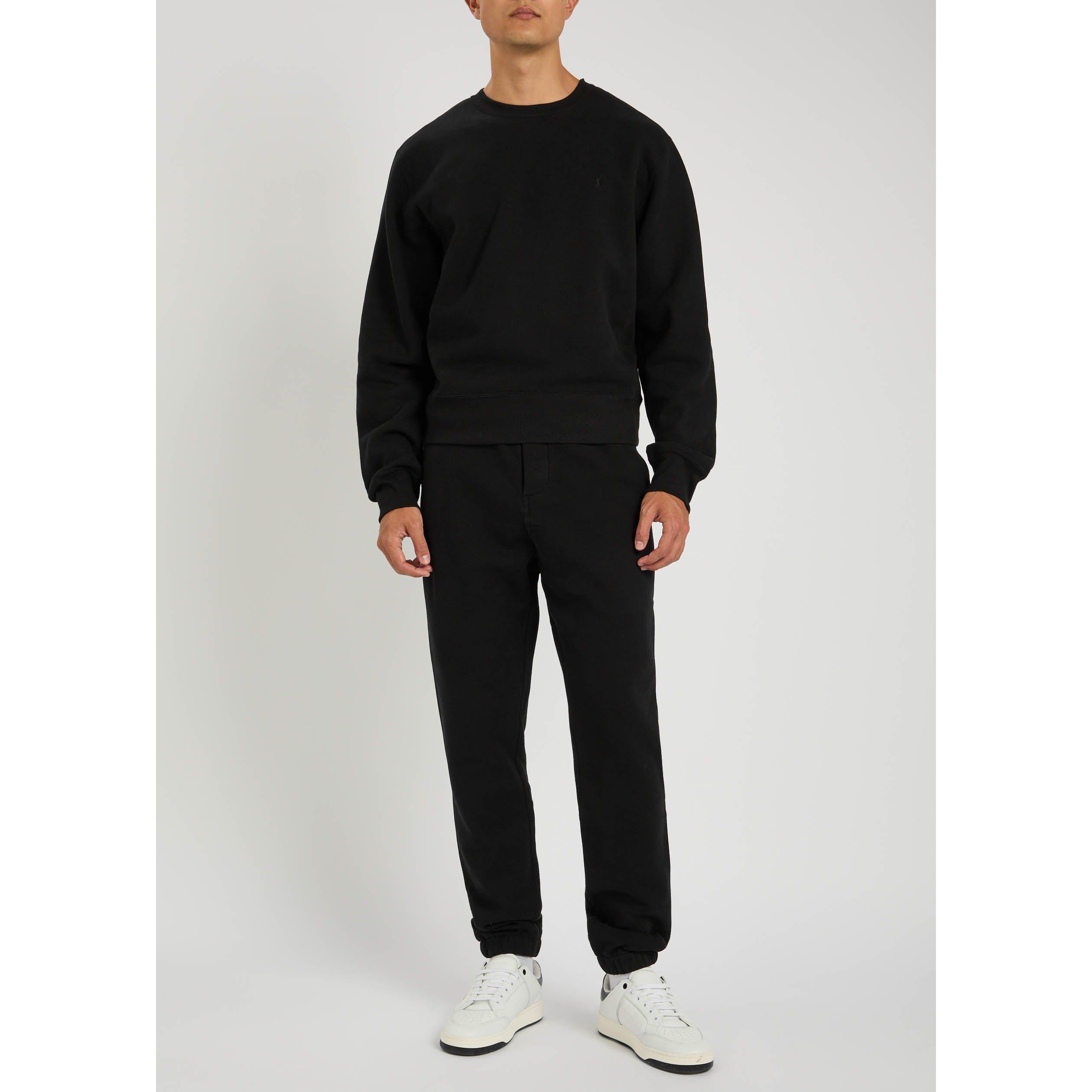 BLACK - Saint Laurent - Men's Molleton Do Cotton Oversized-Fit Sweatshirt - 5