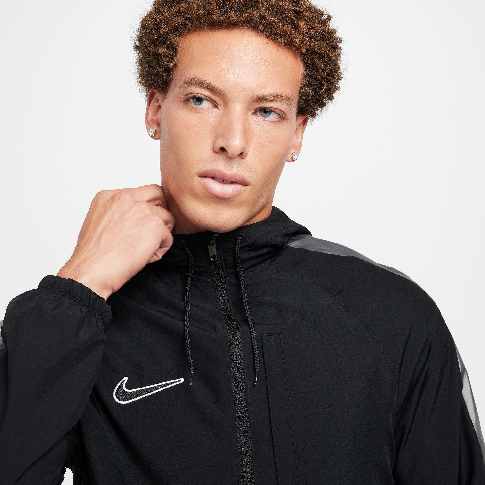 Black/White - Nike - Academy Men's Water-Repellent Hooded Soccer Jacket - 3