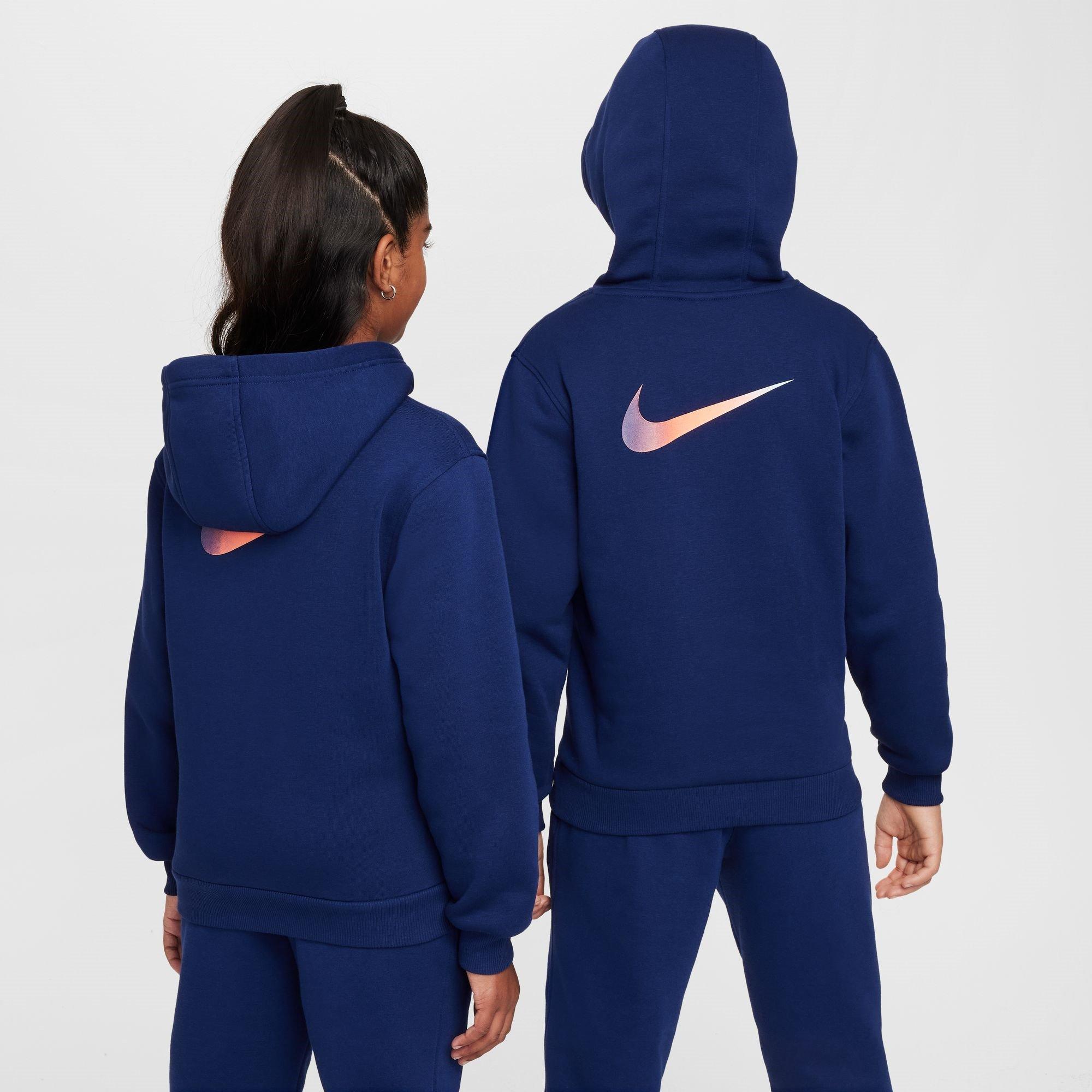 Blue/Gold - Nike - Club Fleece Big Kids' Soccer Hoodie - 4