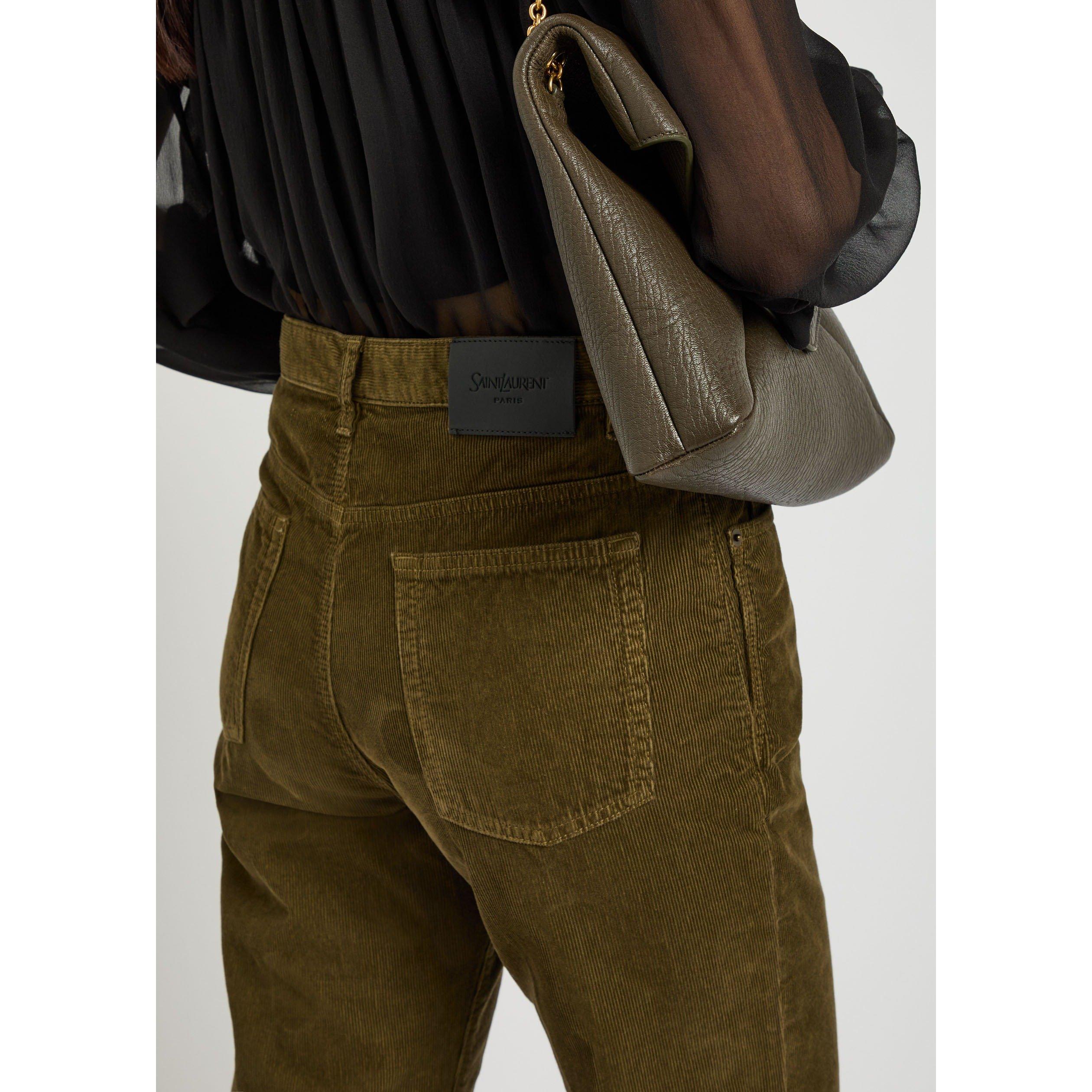 KHAKI - Saint Laurent - Women's Clyde Cotton Bootcut Corduroy Trousers - 4