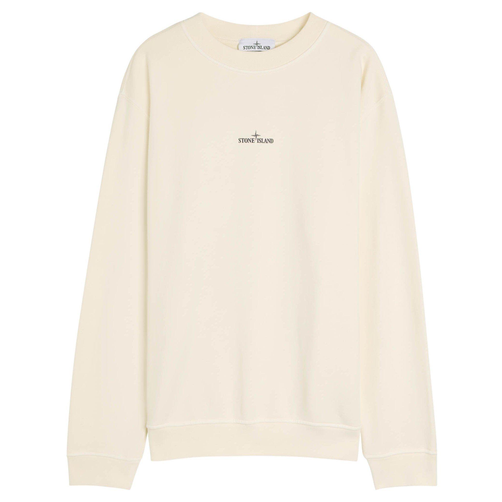 IVORY - Stone Island - SI COMPASS PRINT CREW SWEAT