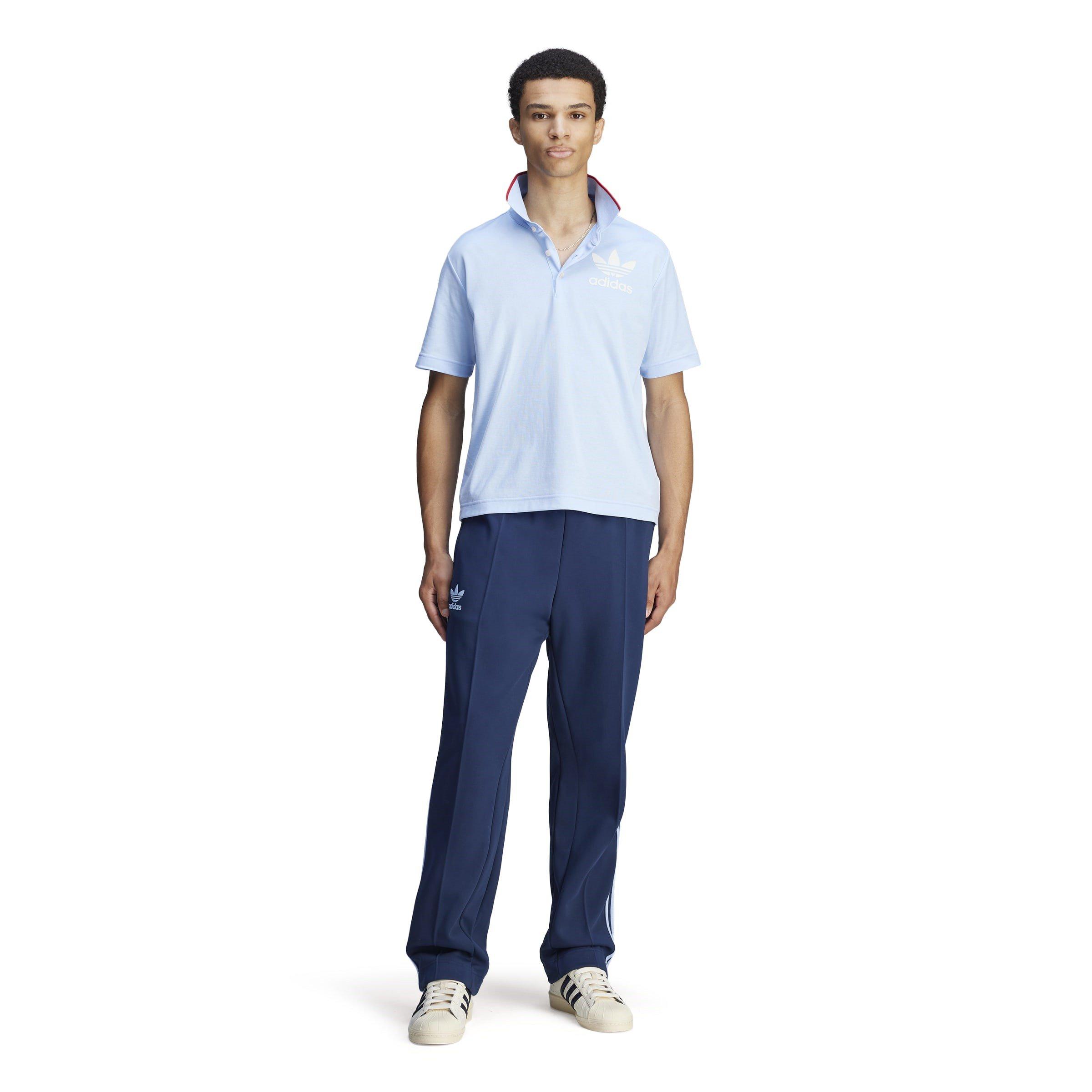 Glow Blue - adidas Originals - By Wales Bonner Short Sleeve Polo Shirt - 4