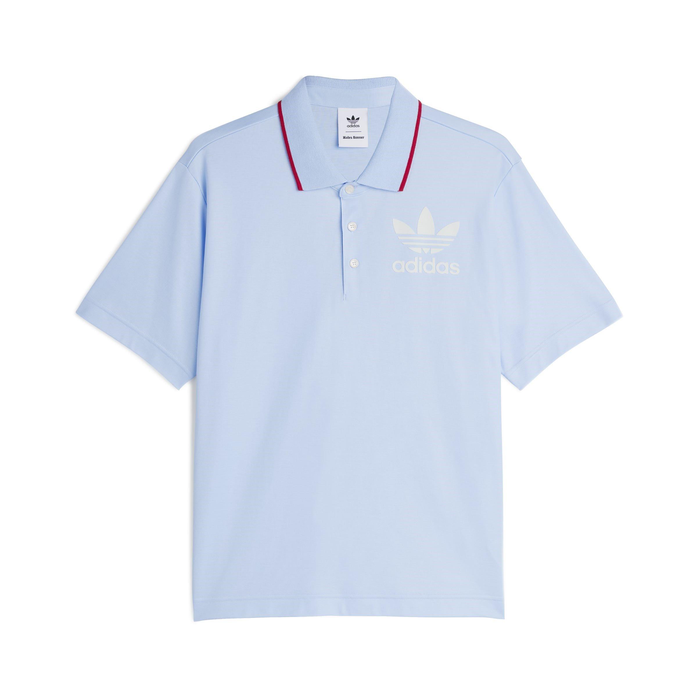 Glow Blue - adidas Originals - By Wales Bonner Short Sleeve Polo Shirt - 8