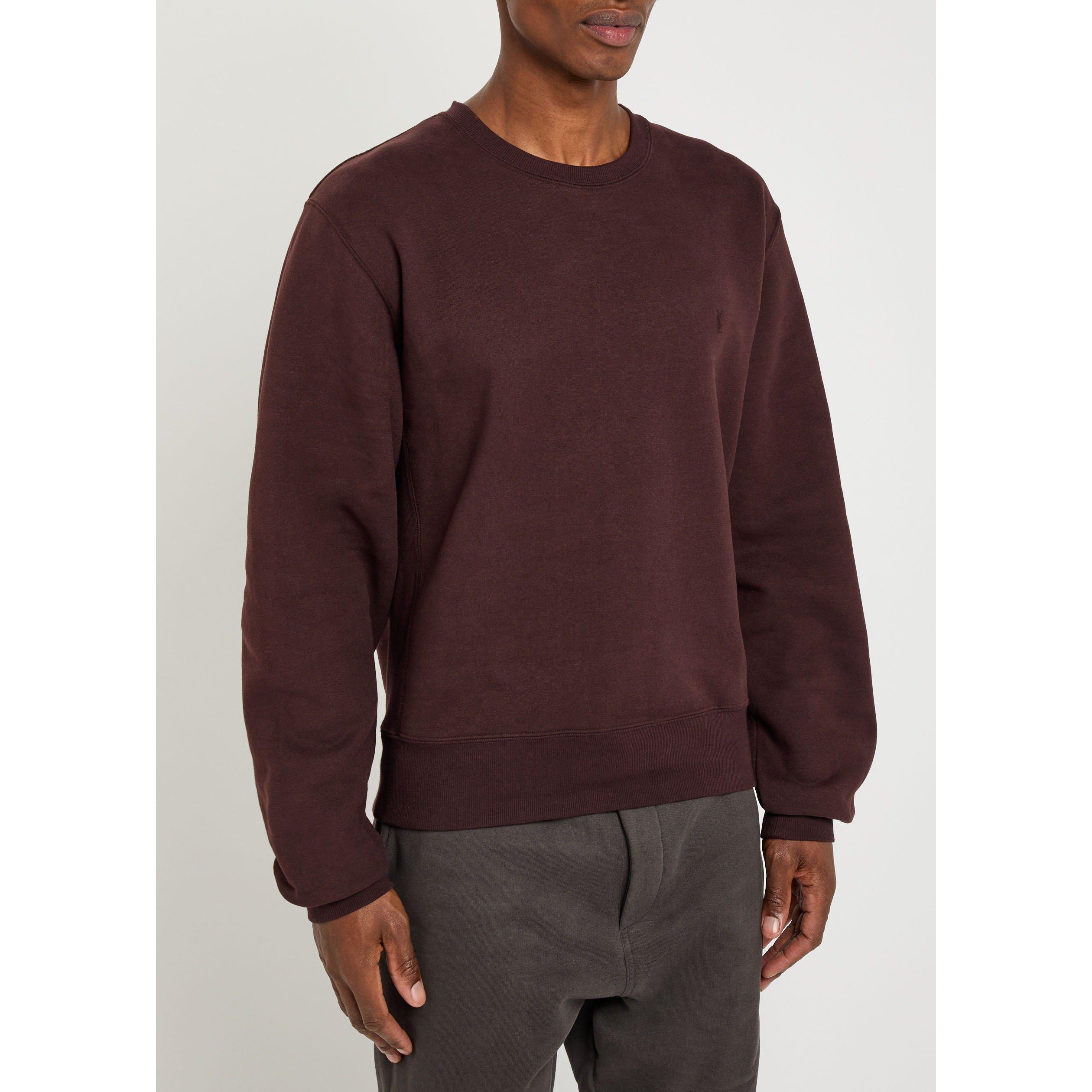 BROWN - Saint Laurent - Men's Cotton Crew-Neck Sweatshirt - 2