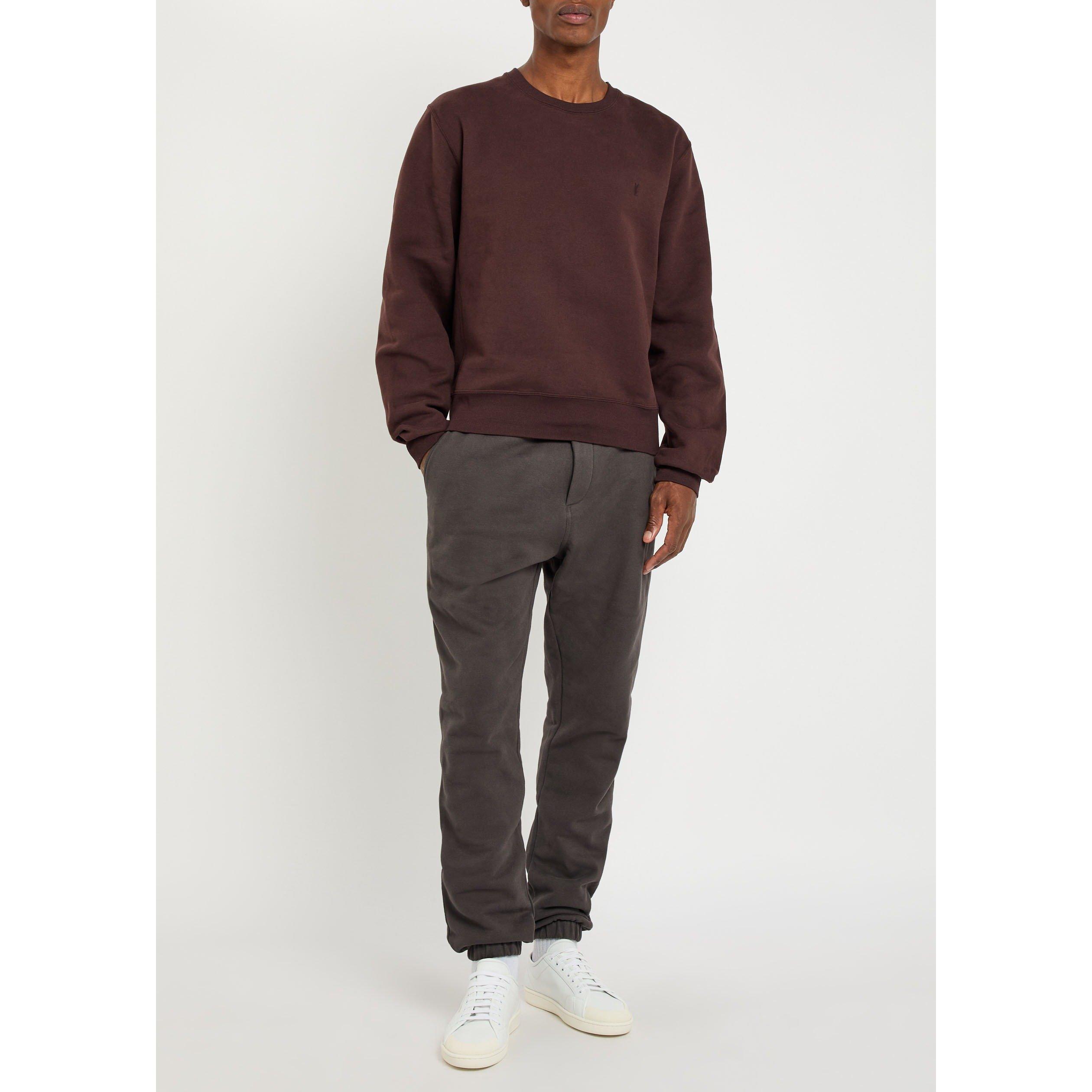 BROWN - Saint Laurent - Men's Cotton Crew-Neck Sweatshirt - 5