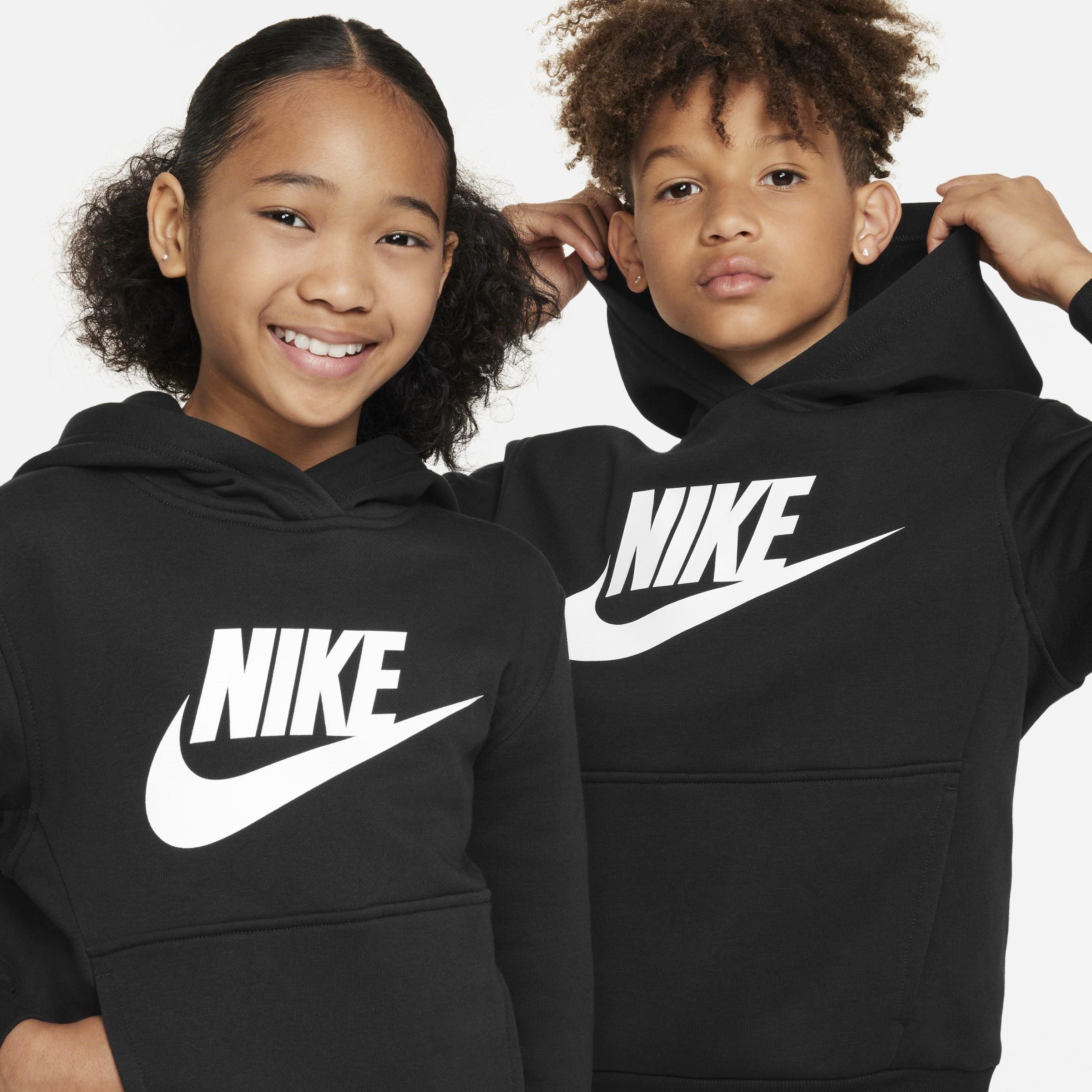 Black/White - Nike - Sportswear Club Fleece Big Kids' Hoodie - 3