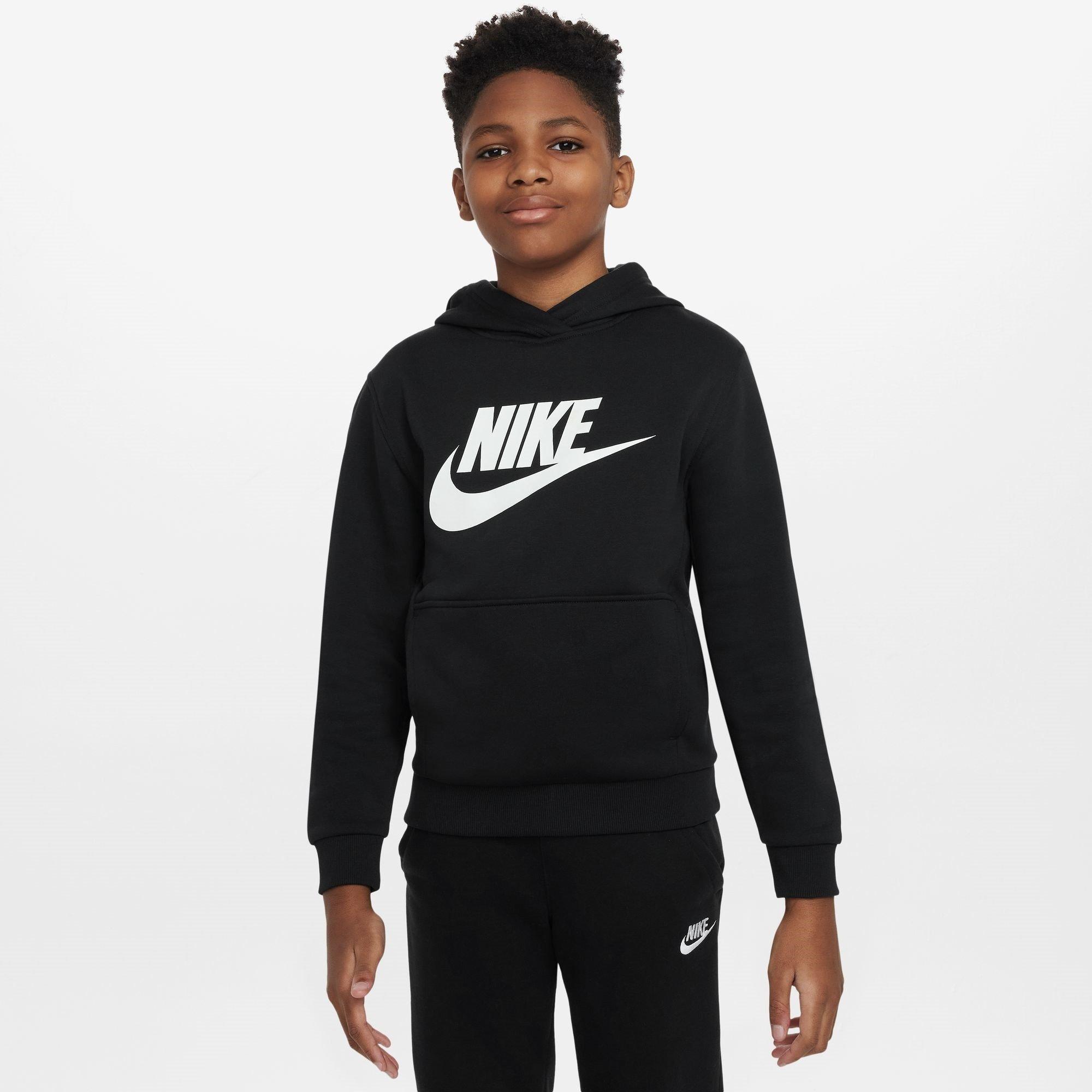 Black/White - Nike - Sportswear Club Fleece Big Kids' Hoodie - 4