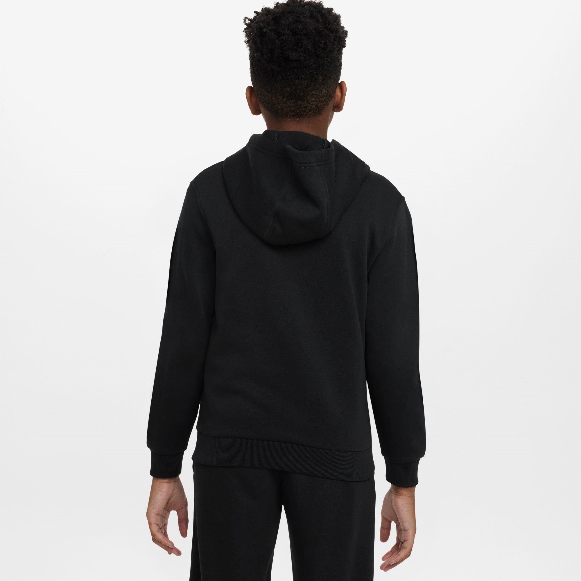 Black/White - Nike - Sportswear Club Fleece Big Kids' Hoodie - 5