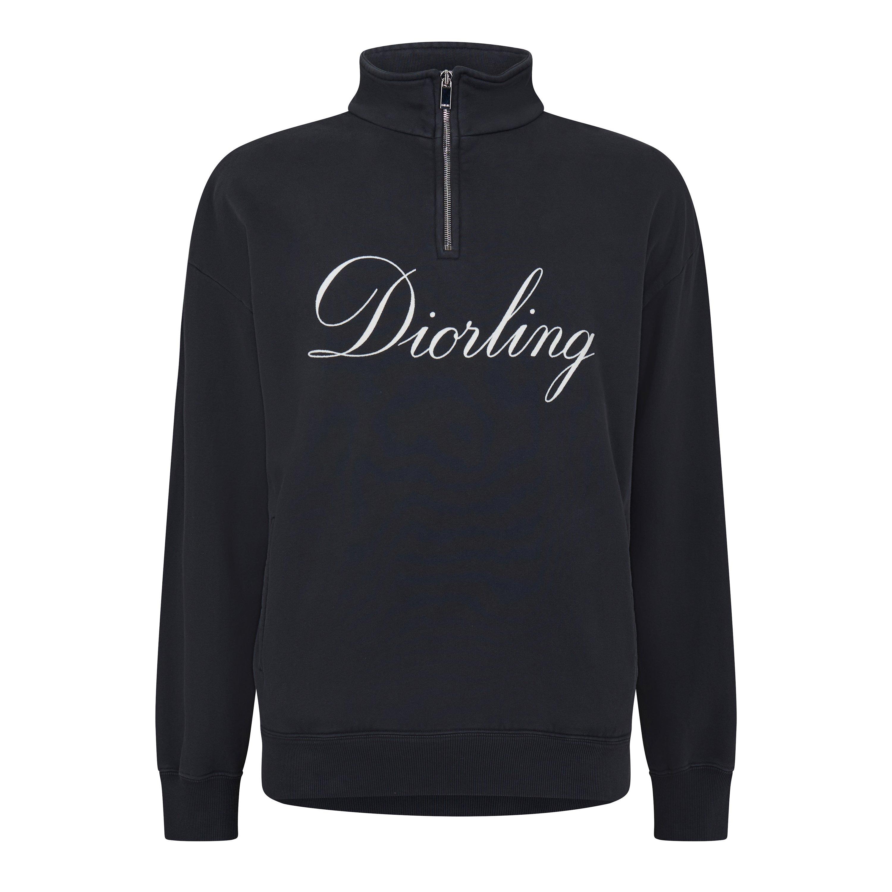 BLACK - DIOR - Men's Diorling Cotton 1/4 Zip Sweatshirt - 1