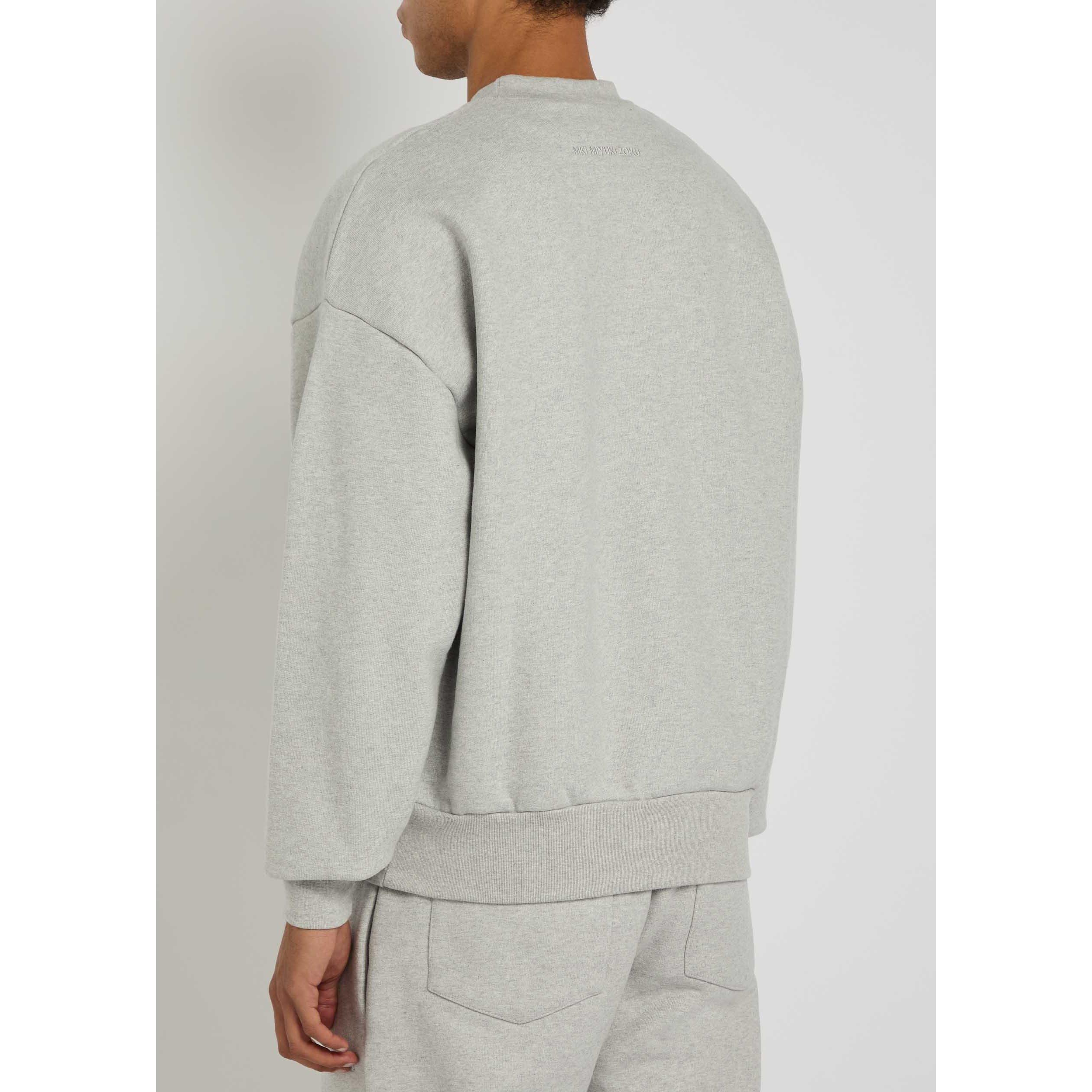 GREY - MKI MIYUKI ZOKU - Men's Superweight Crew Cotton Oversized-Fit Sweatshirt - 3