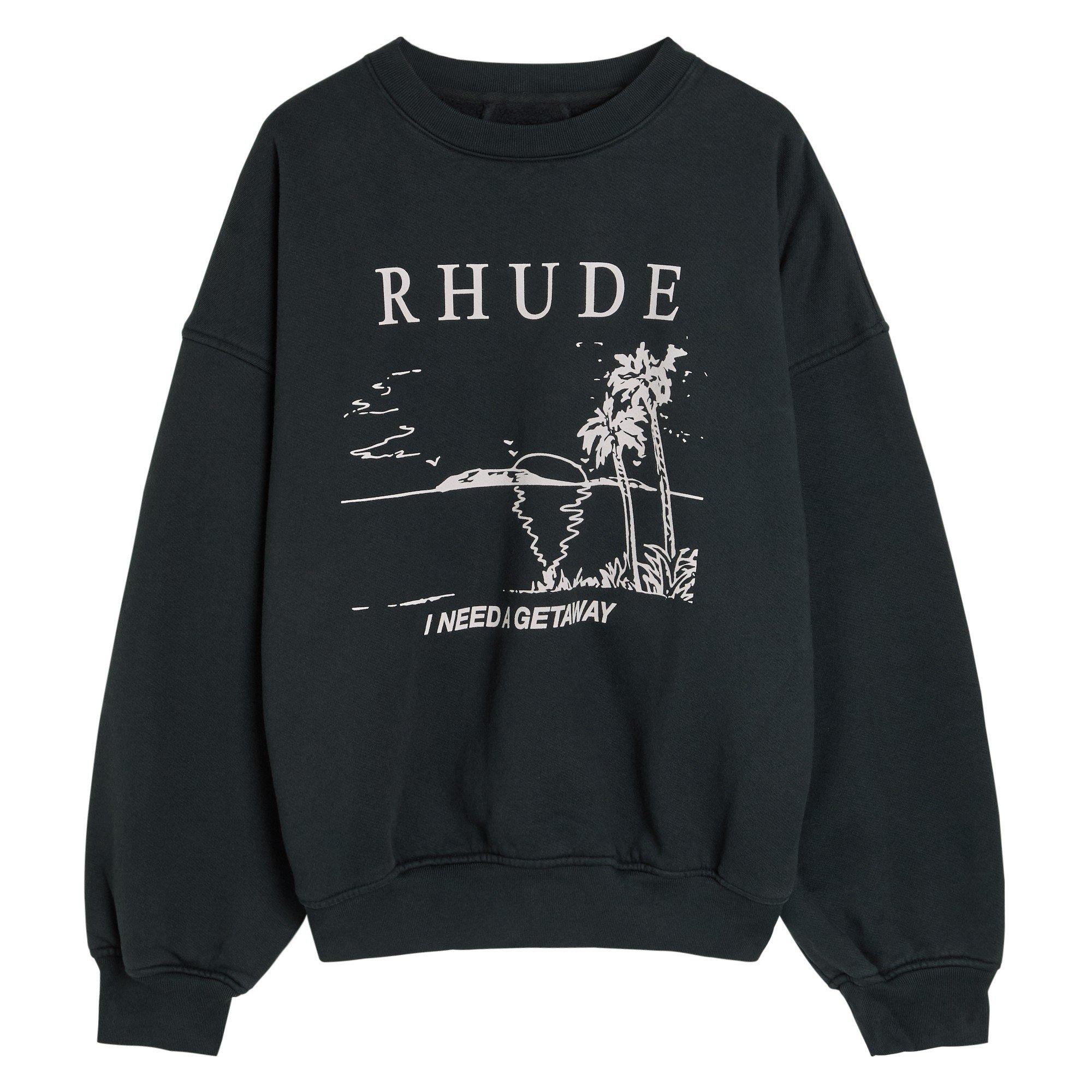 BLACK AND WHITE - Rhude - RH I NEED A GETAWAY CREWNECK - 1