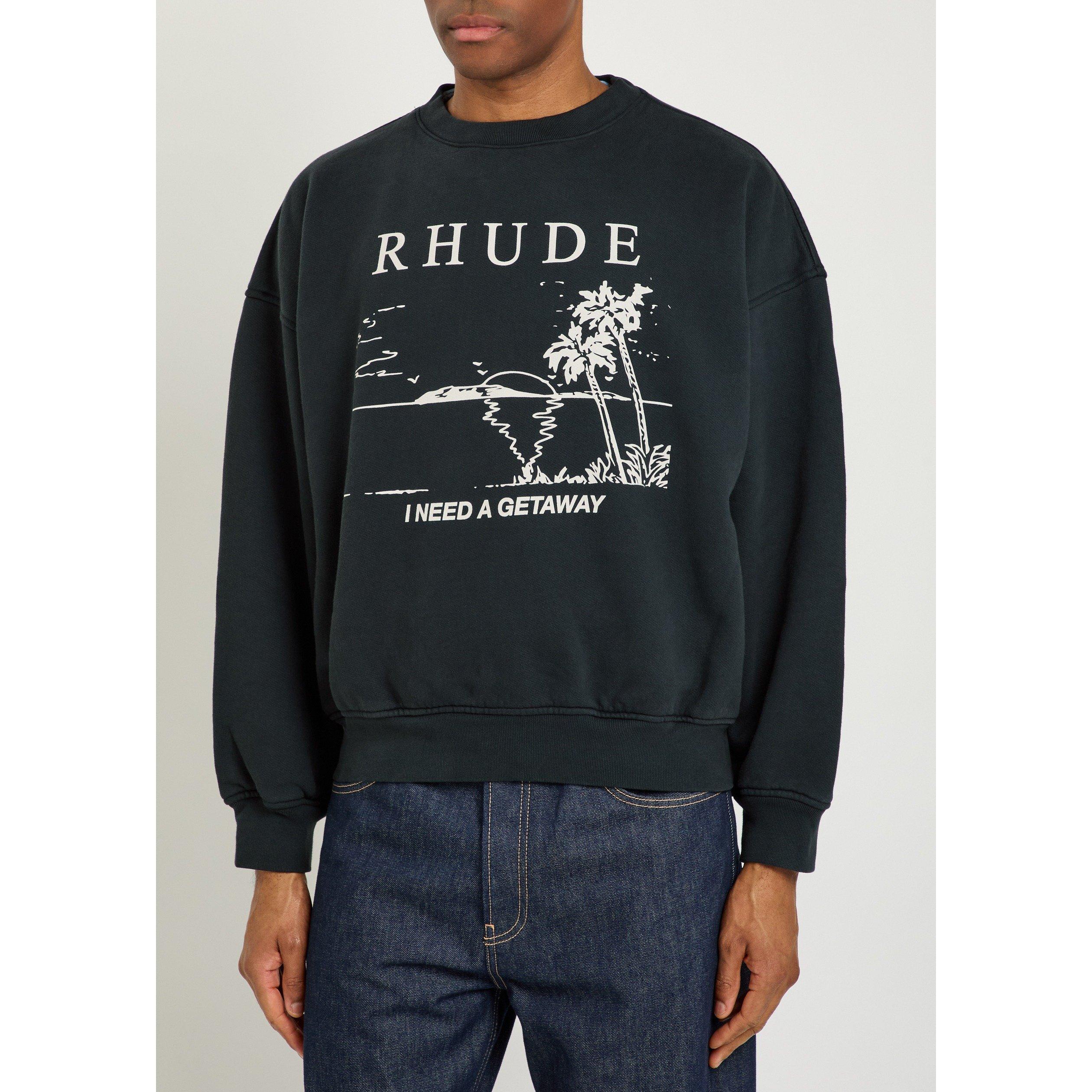 BLACK AND WHITE - Rhude - RH I NEED A GETAWAY CREWNECK - 2