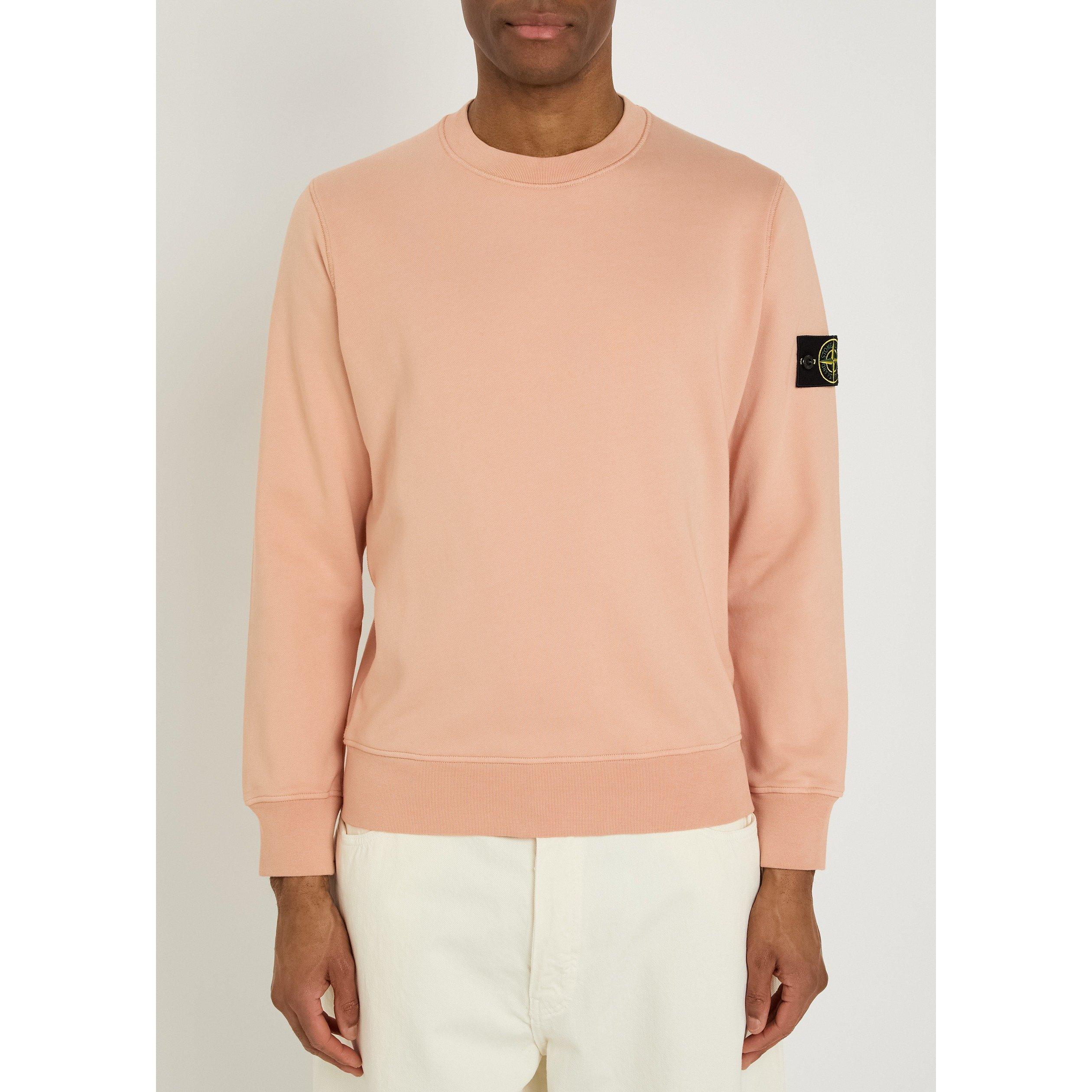 PINK - Stone Island - Men's SI Classic Badge Crew Cotton Sweatshirt - 2
