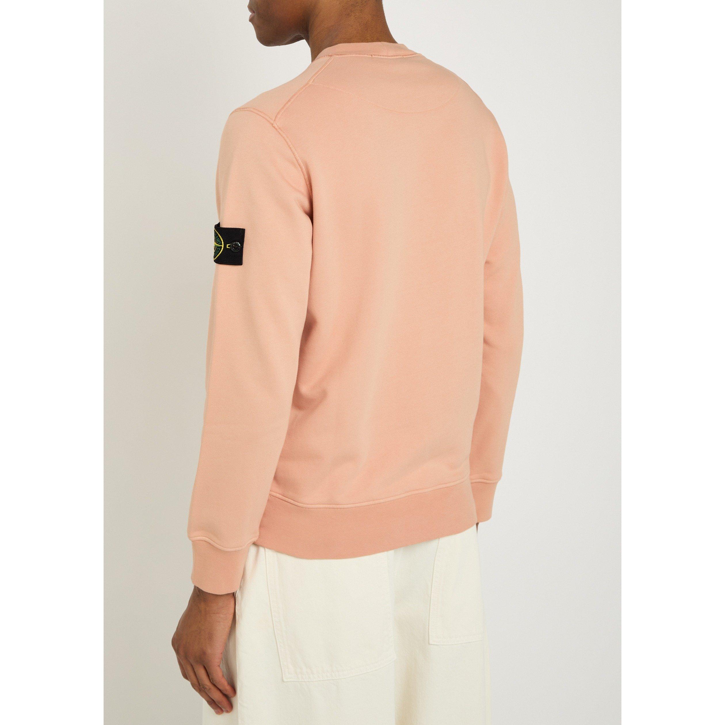 PINK - Stone Island - Men's SI Classic Badge Crew Cotton Sweatshirt - 3