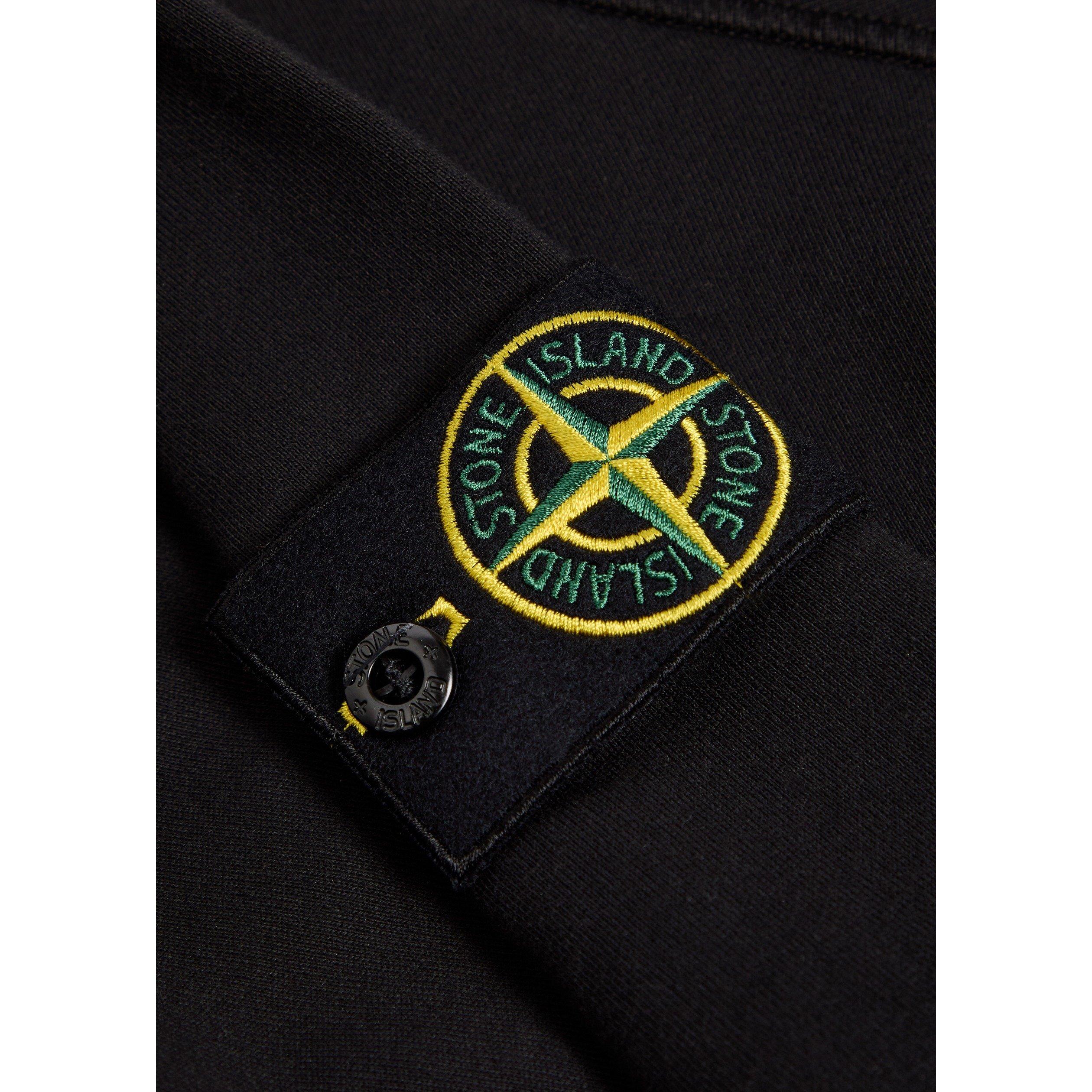 BLACK - Stone Island - Men's SI Classic Badge Crew Cotton Sweatshirt - 4