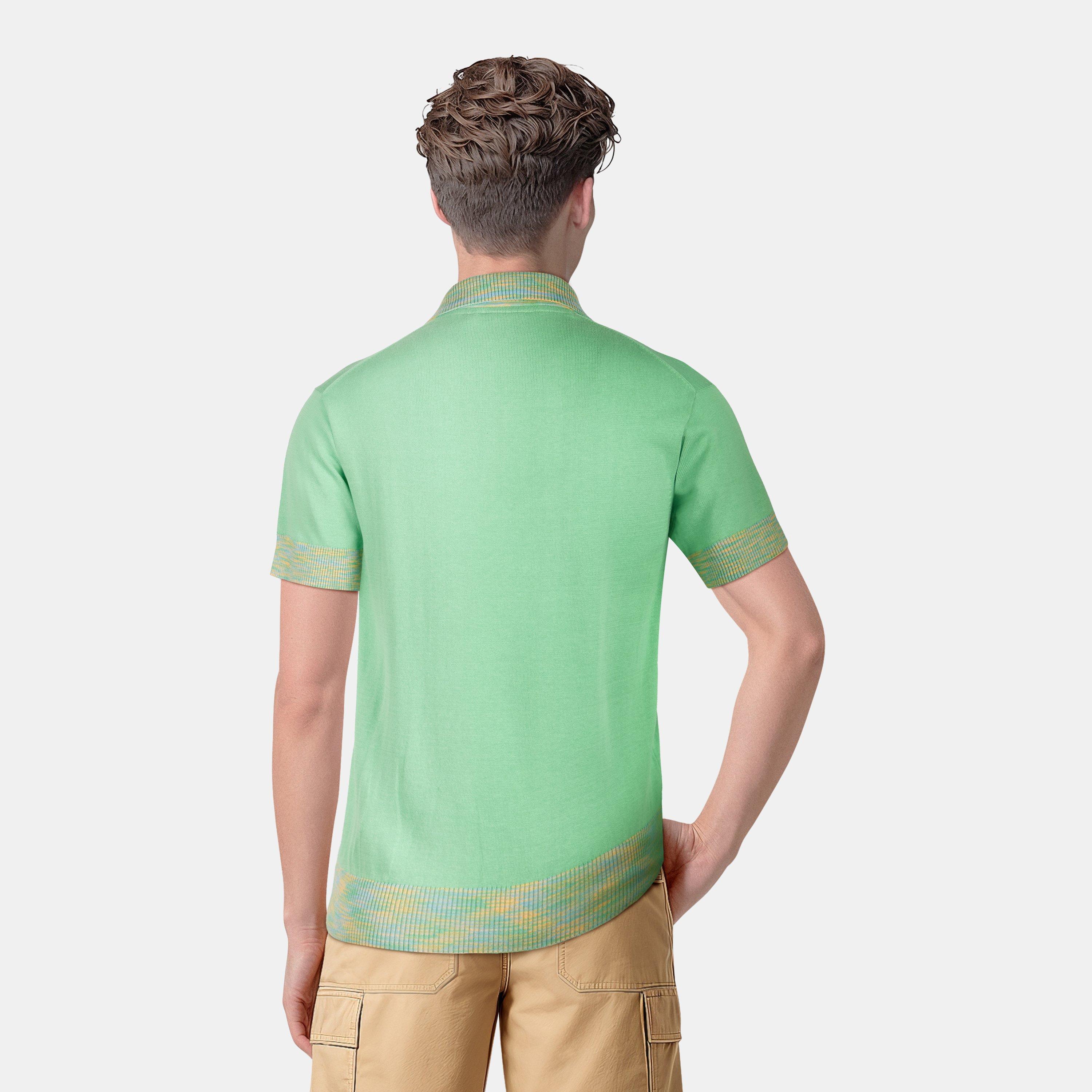 Mollys Green - Vert de Molly - Lyle and Scott - Men's Knitted Short-Sleeve Polo Shirt - 4