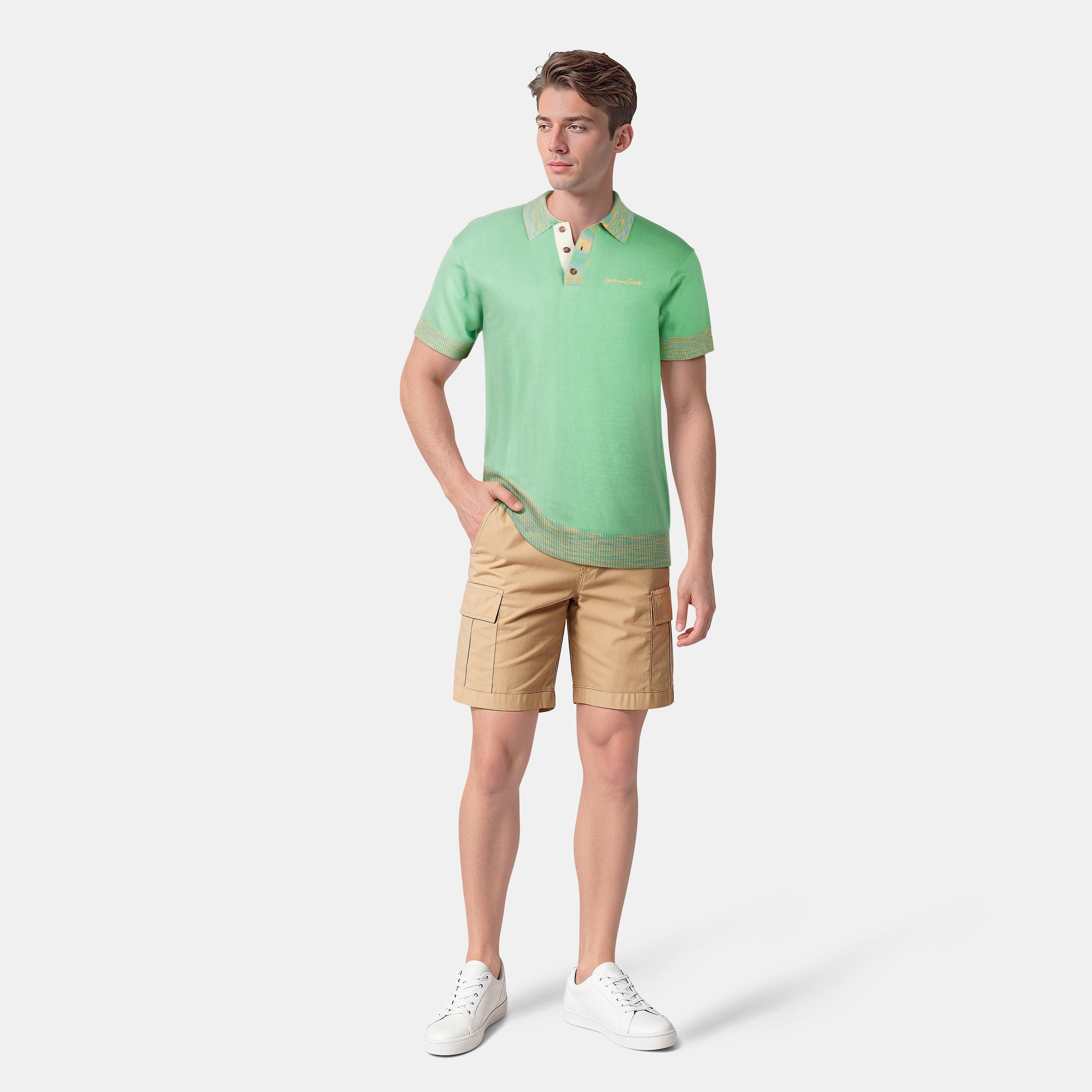 Mollys Green - Vert de Molly - Lyle and Scott - Men's Knitted Short-Sleeve Polo Shirt - 6