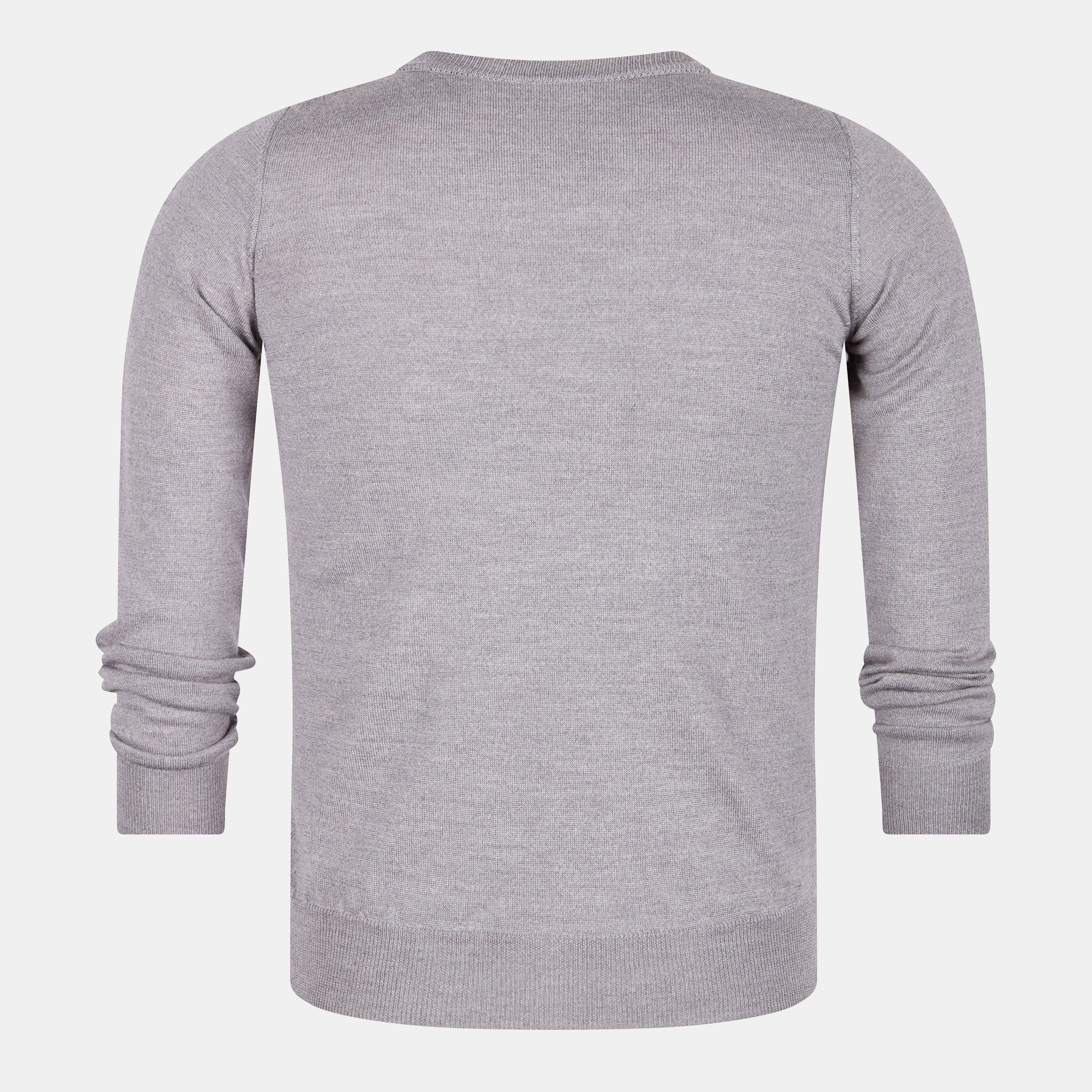 Grey Melange - Lyle and Scott - Merrick V-Neck Jumper - 2