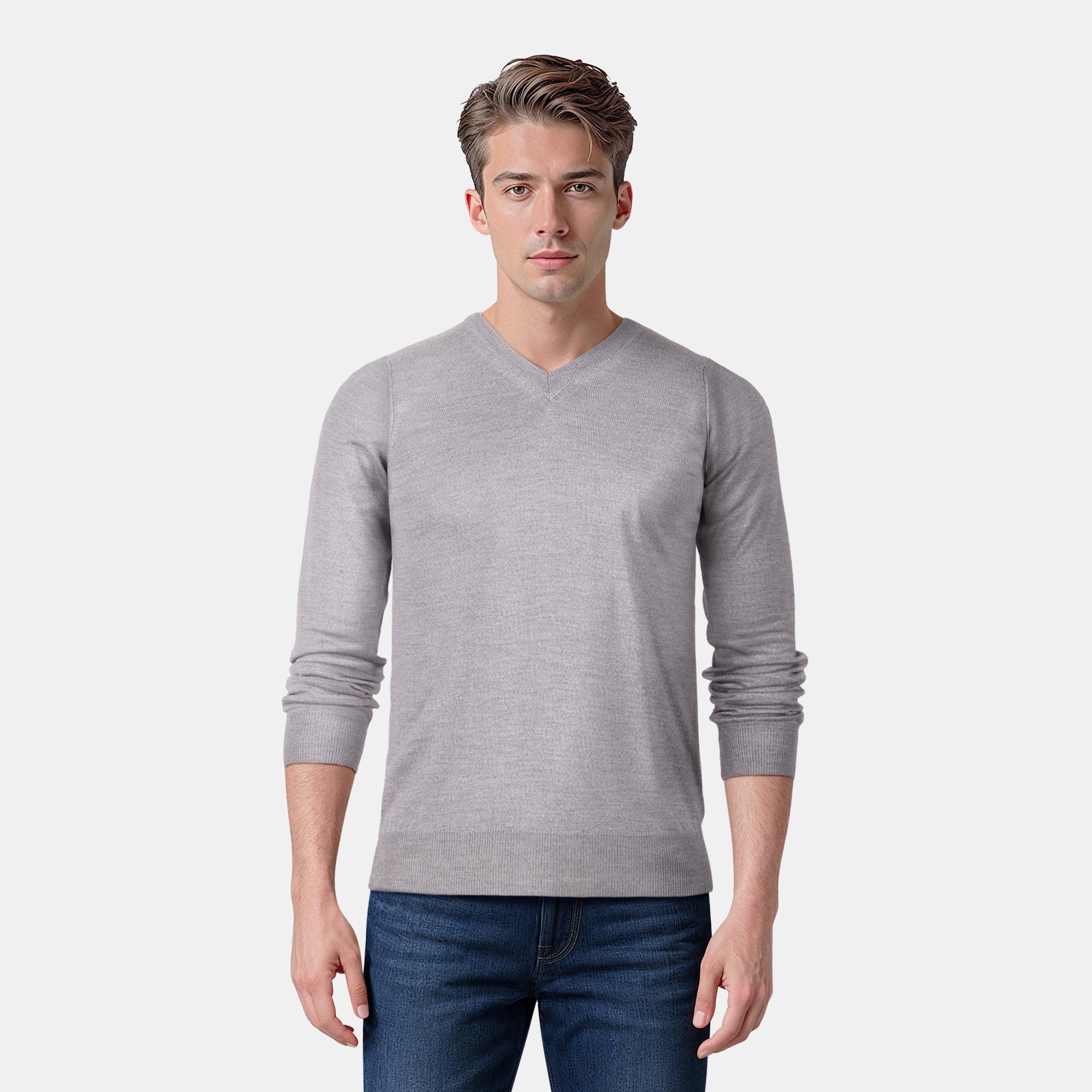 Grey Melange - Lyle and Scott - Merrick V-Neck Jumper - 3